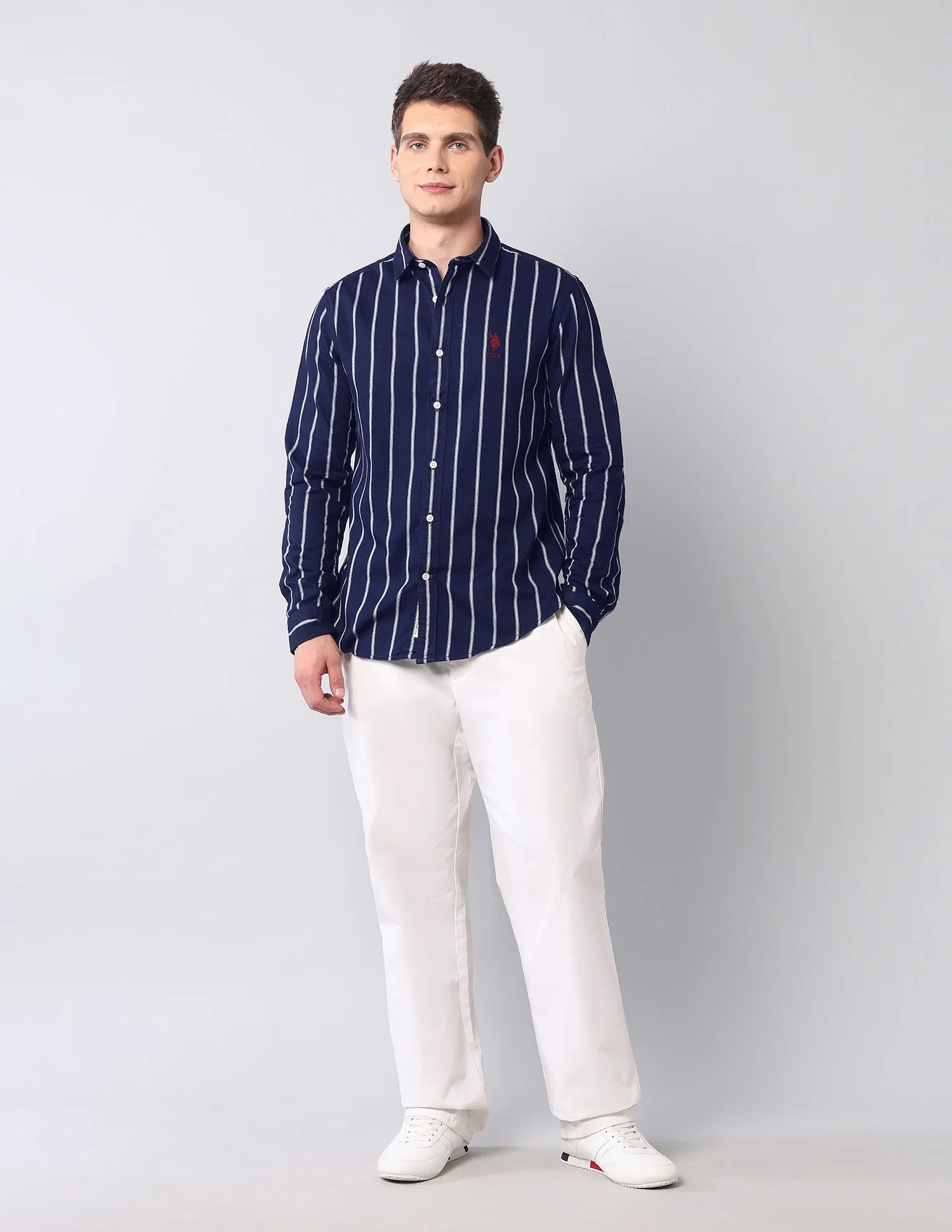 Vertical Striped Pure Cotton Shirt - Image 3