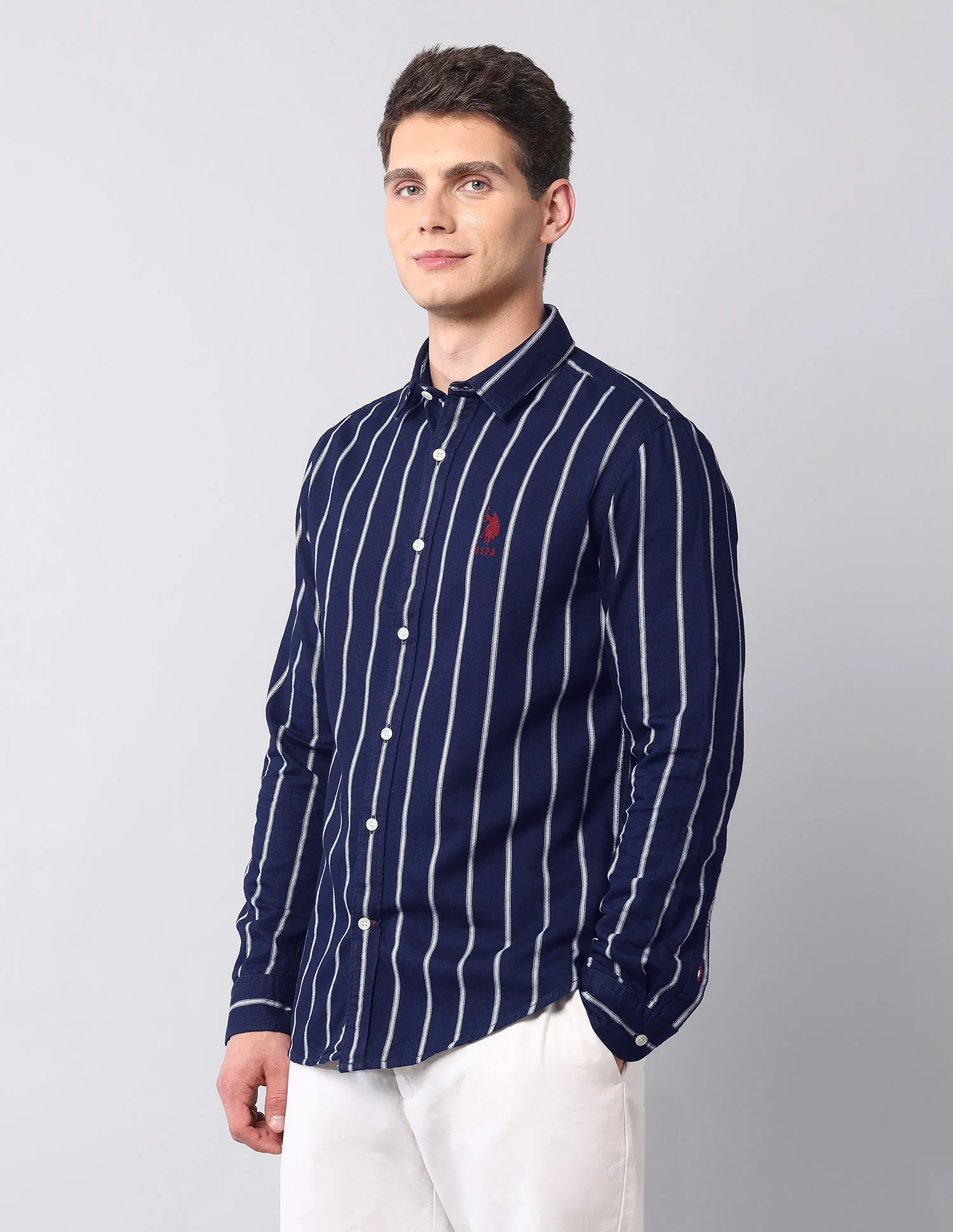 Vertical Striped Pure Cotton Shirt - Image 4