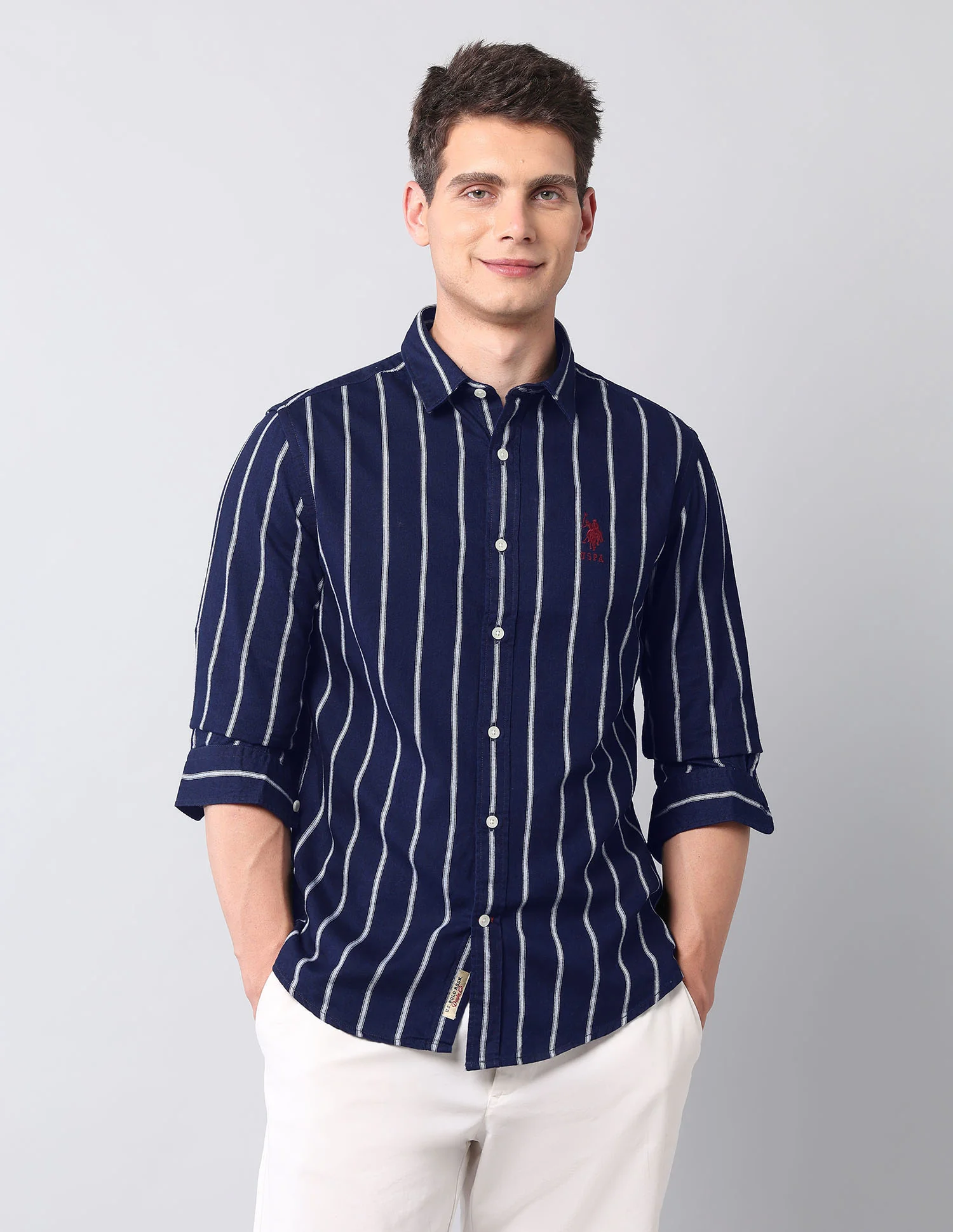 Vertical Striped Pure Cotton Shirt - Image 6