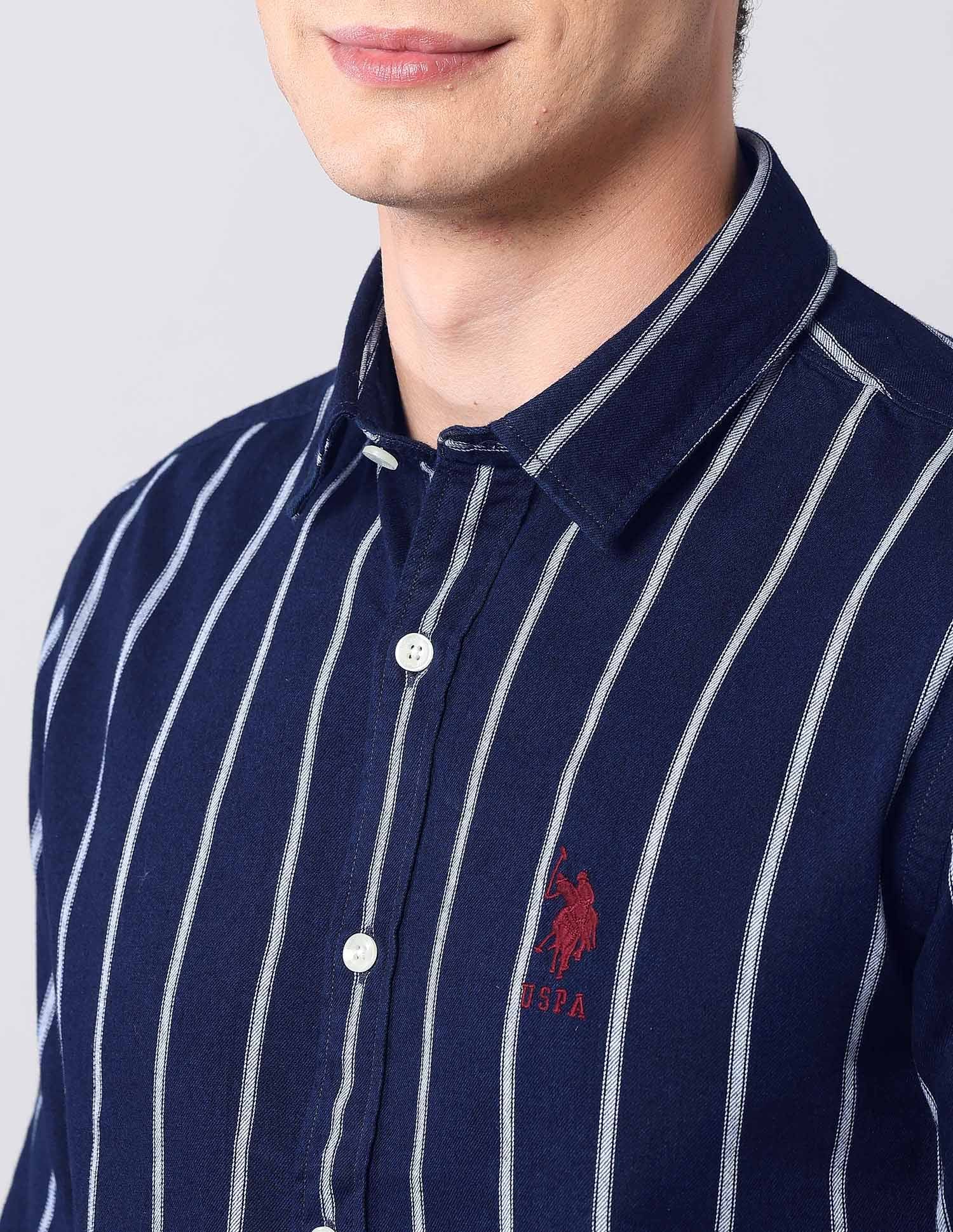 Vertical Striped Pure Cotton Shirt - Image 7
