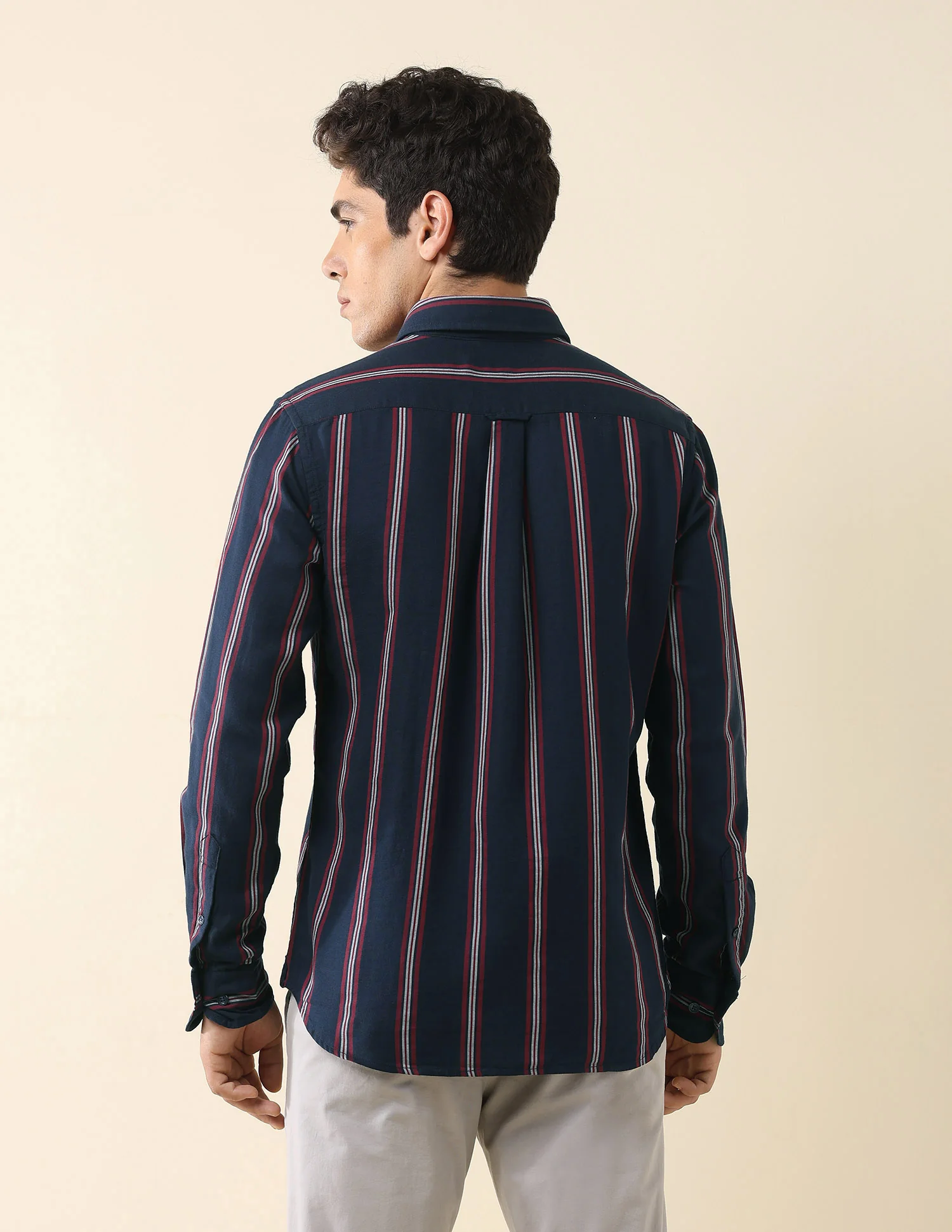 Vertical Striped Pure Cotton Shirt - Image 5