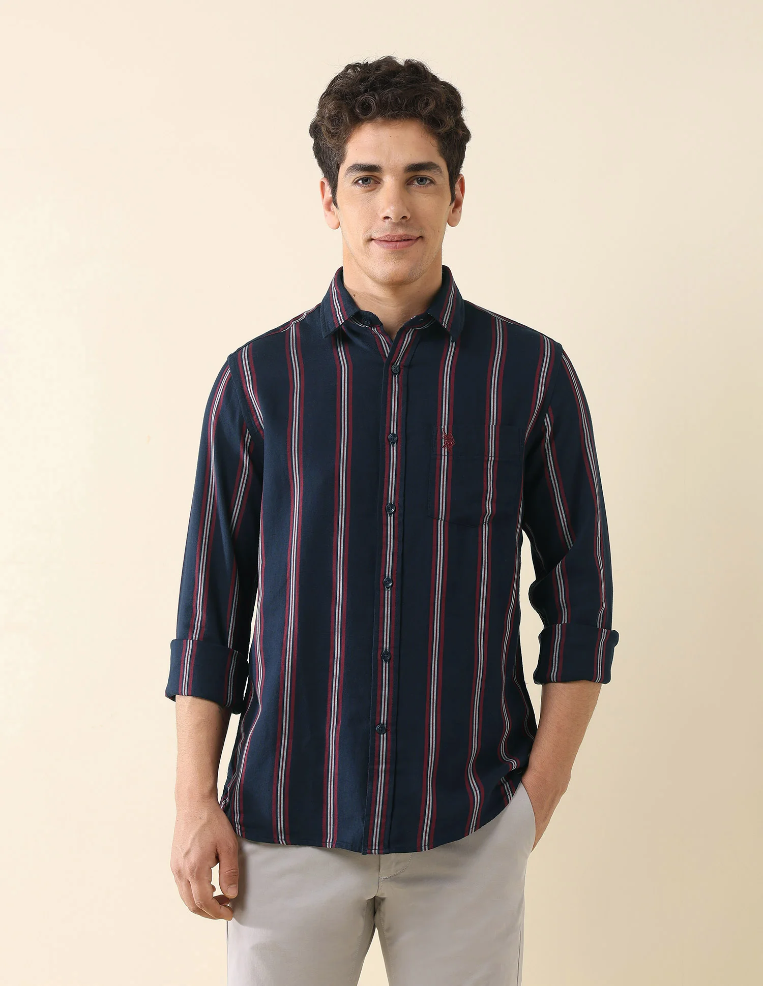 Vertical Striped Pure Cotton Shirt - Image 6