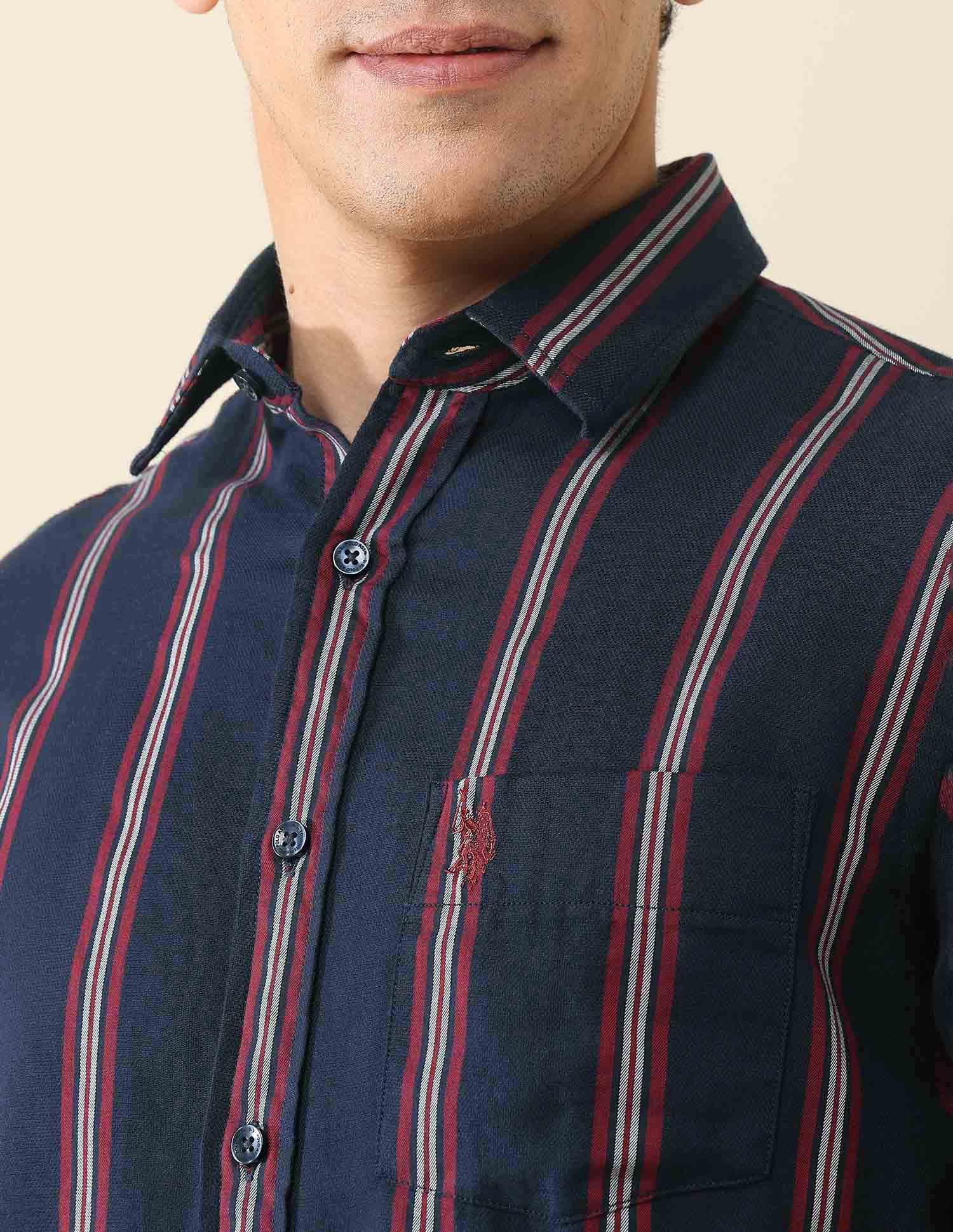 Vertical Striped Pure Cotton Shirt - Image 7