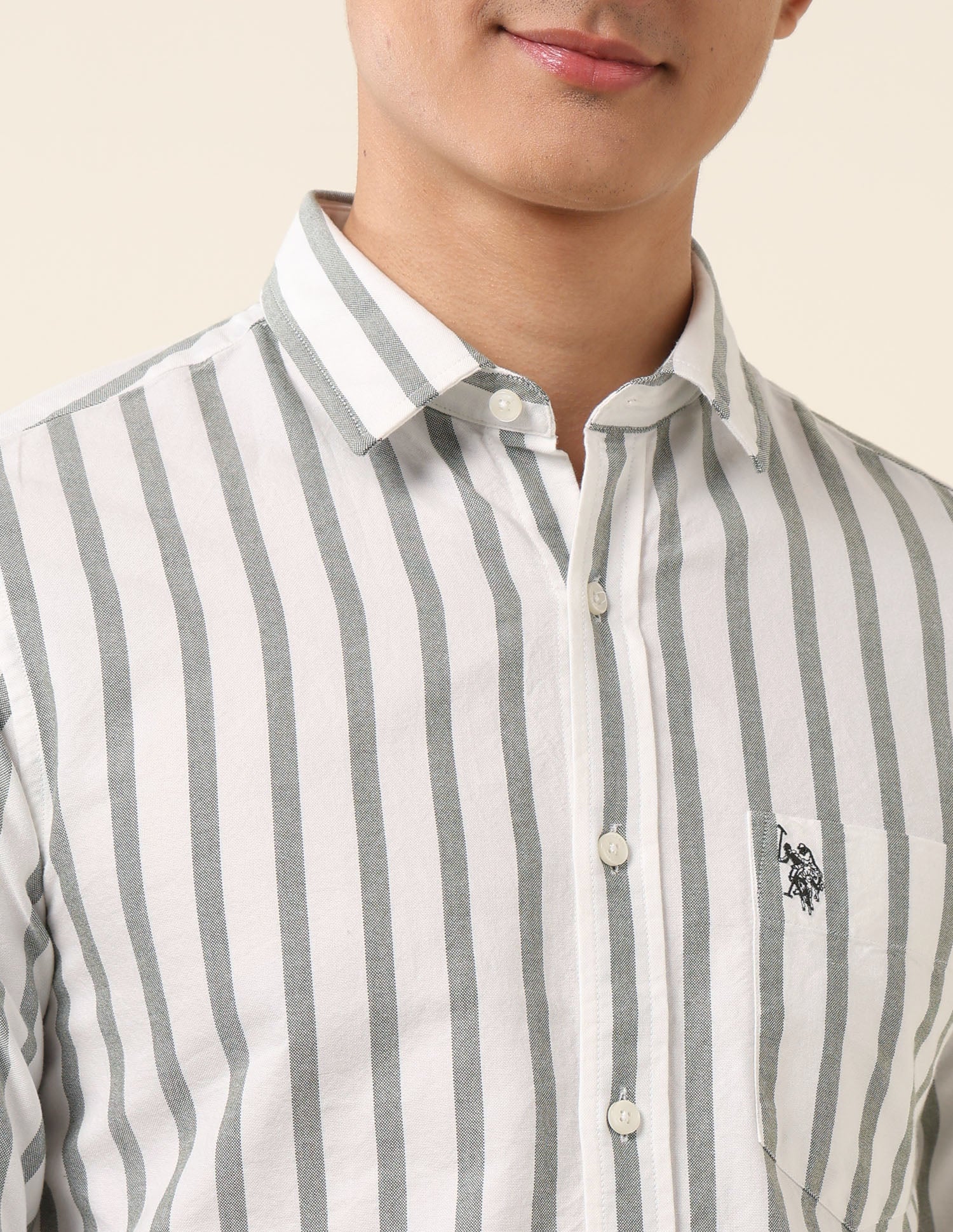 Vertical Striped Pure Cotton Shirt - Image 7