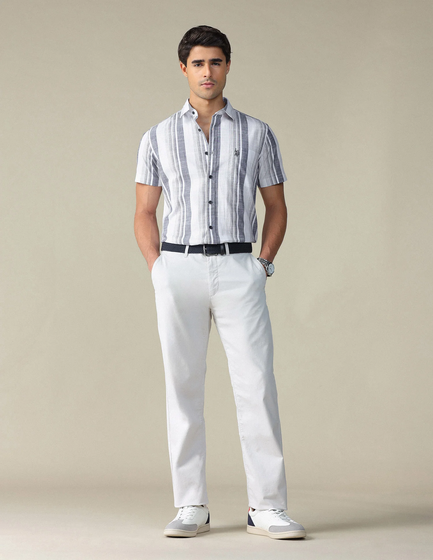 Vertical Striped Pure Cotton Shirt - Image 3