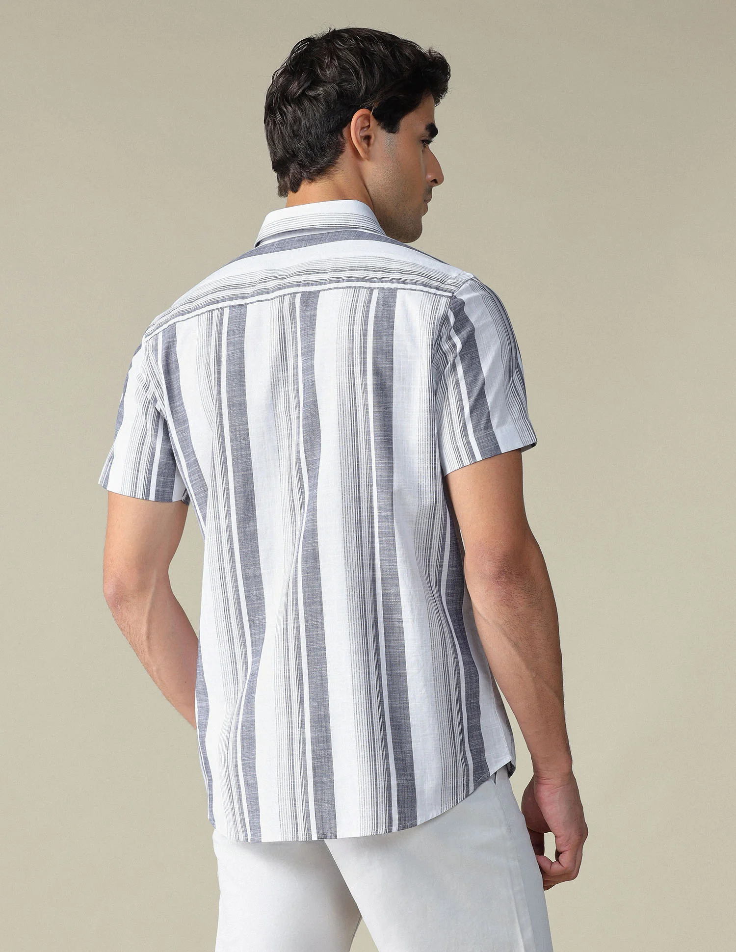 Vertical Striped Pure Cotton Shirt - Image 5