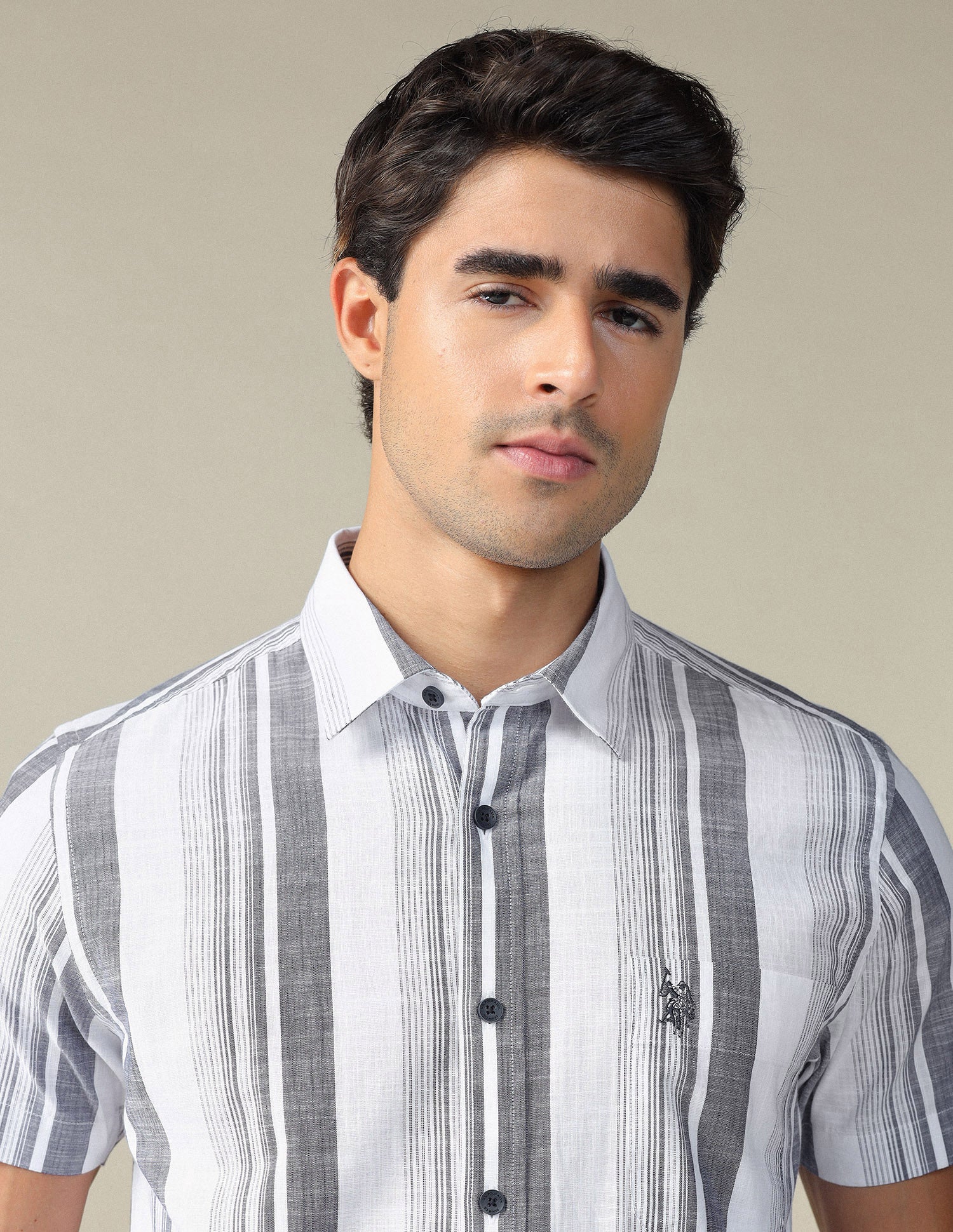 Vertical Striped Pure Cotton Shirt - Image 7