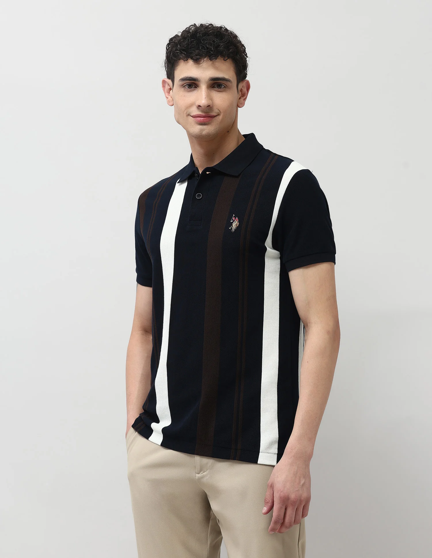 Vertical Striped Regular Fit Polo Shirt - Image 4