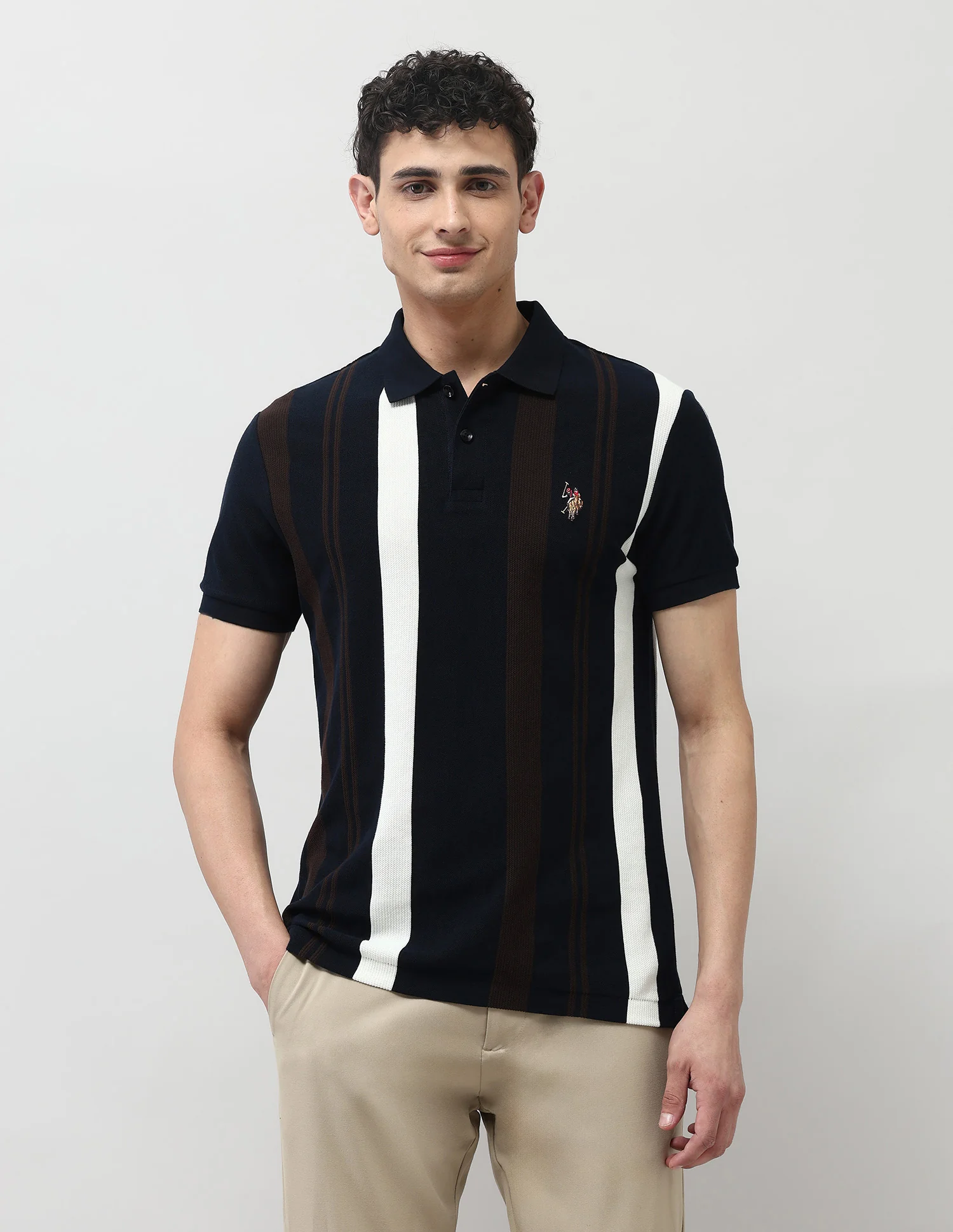 Vertical Striped Regular Fit Polo Shirt - Image 6
