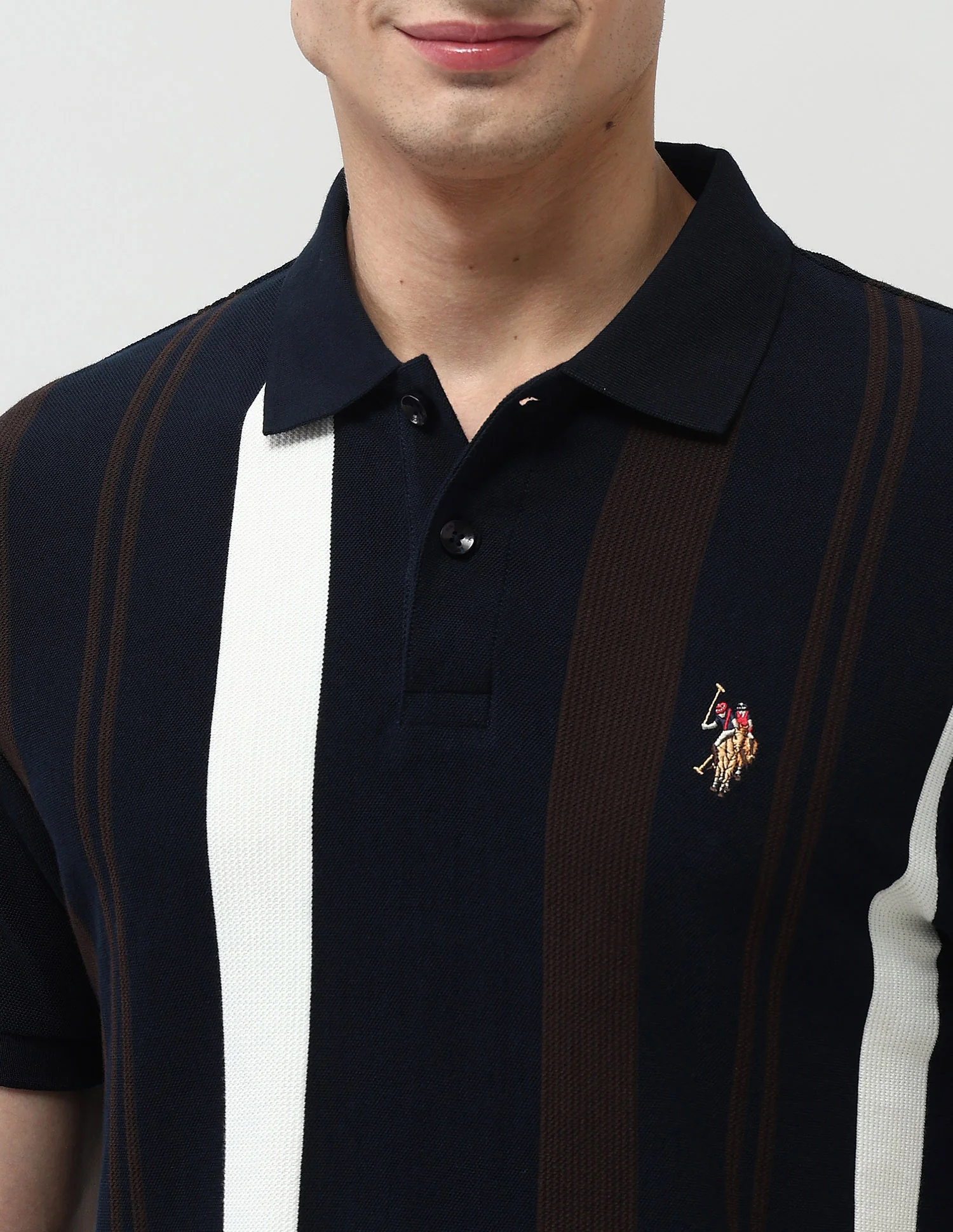 Vertical Striped Regular Fit Polo Shirt - Image 7