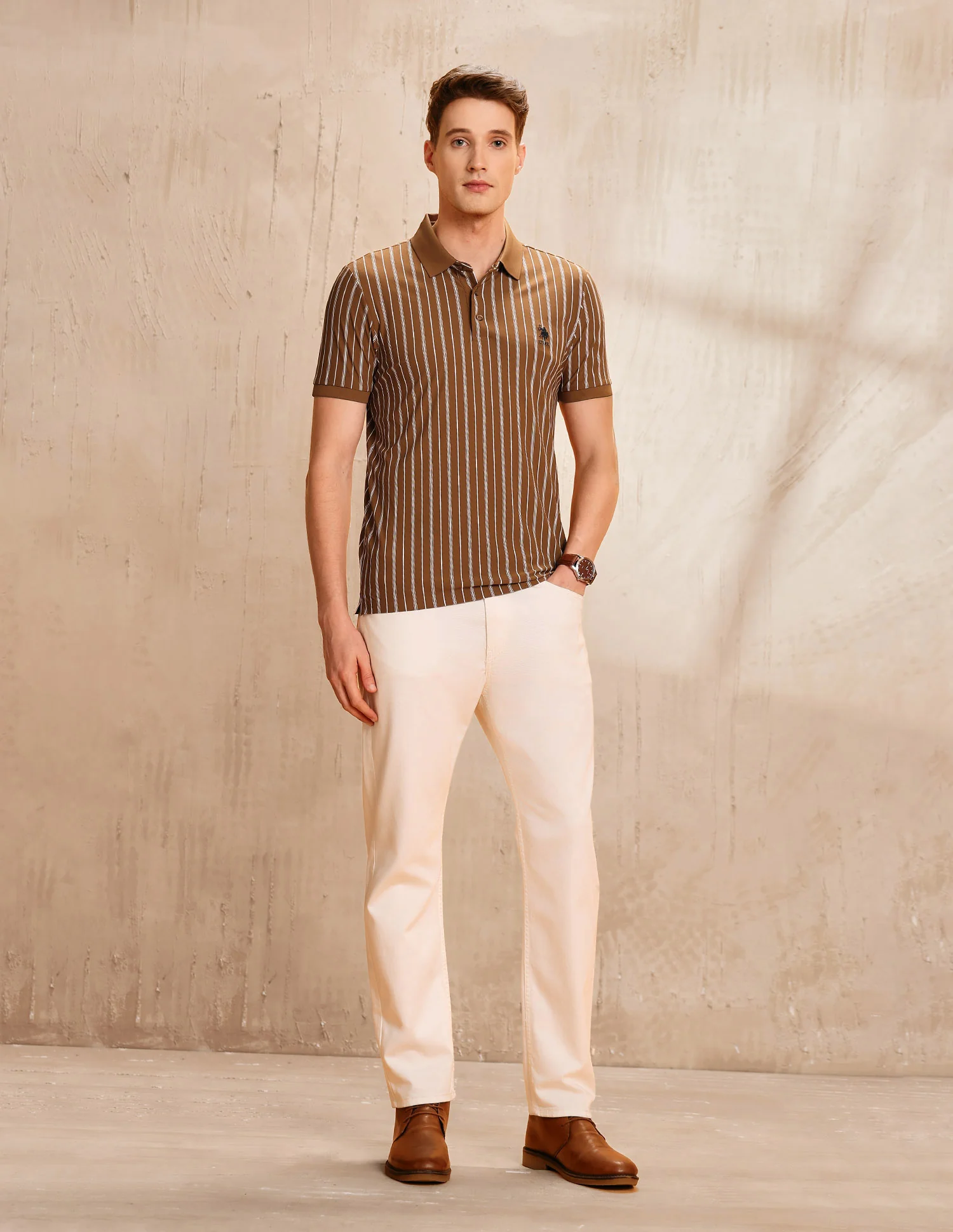 Vertical Striped Regular Fit Polo Shirt - Image 3
