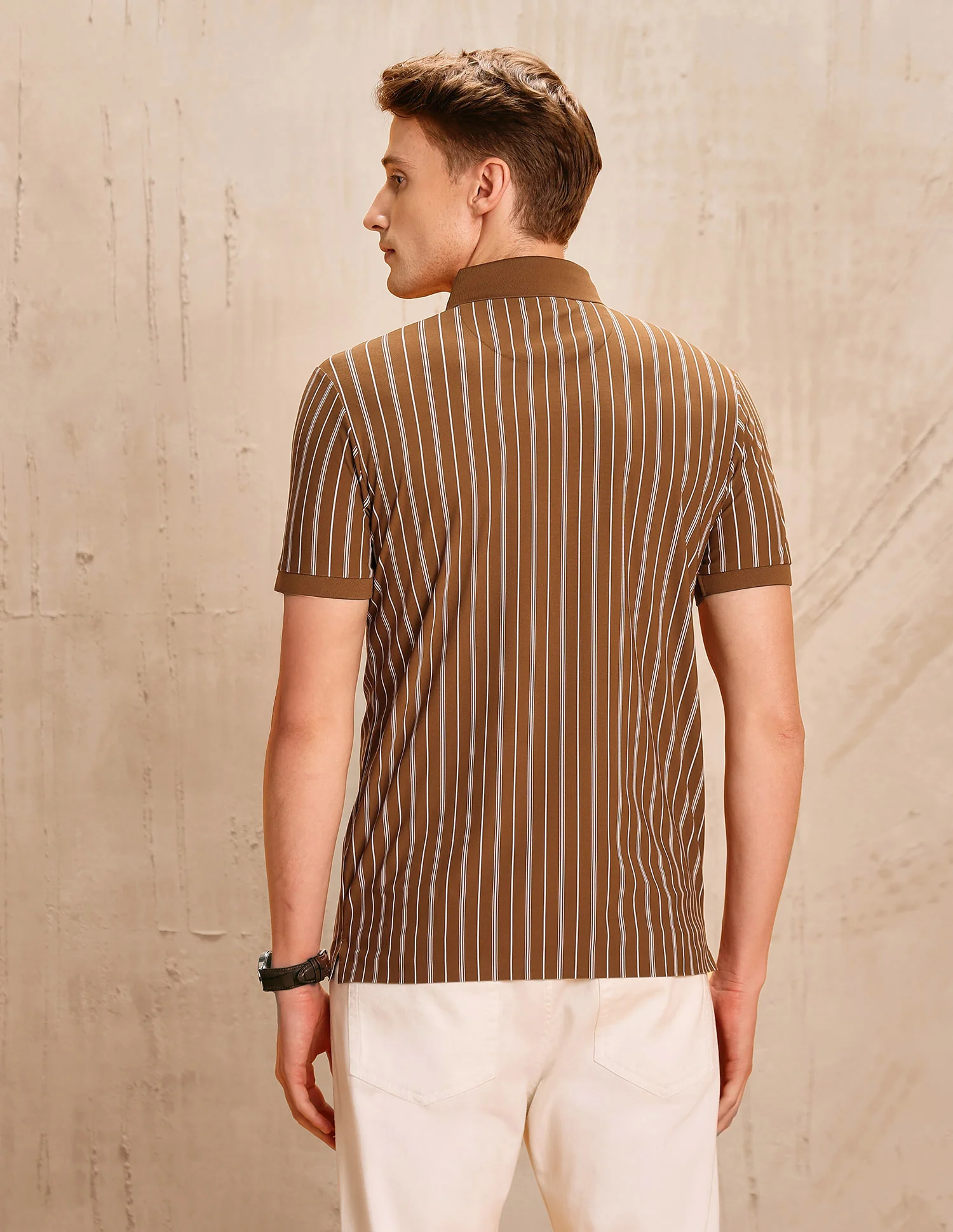 Vertical Striped Regular Fit Polo Shirt - Image 5