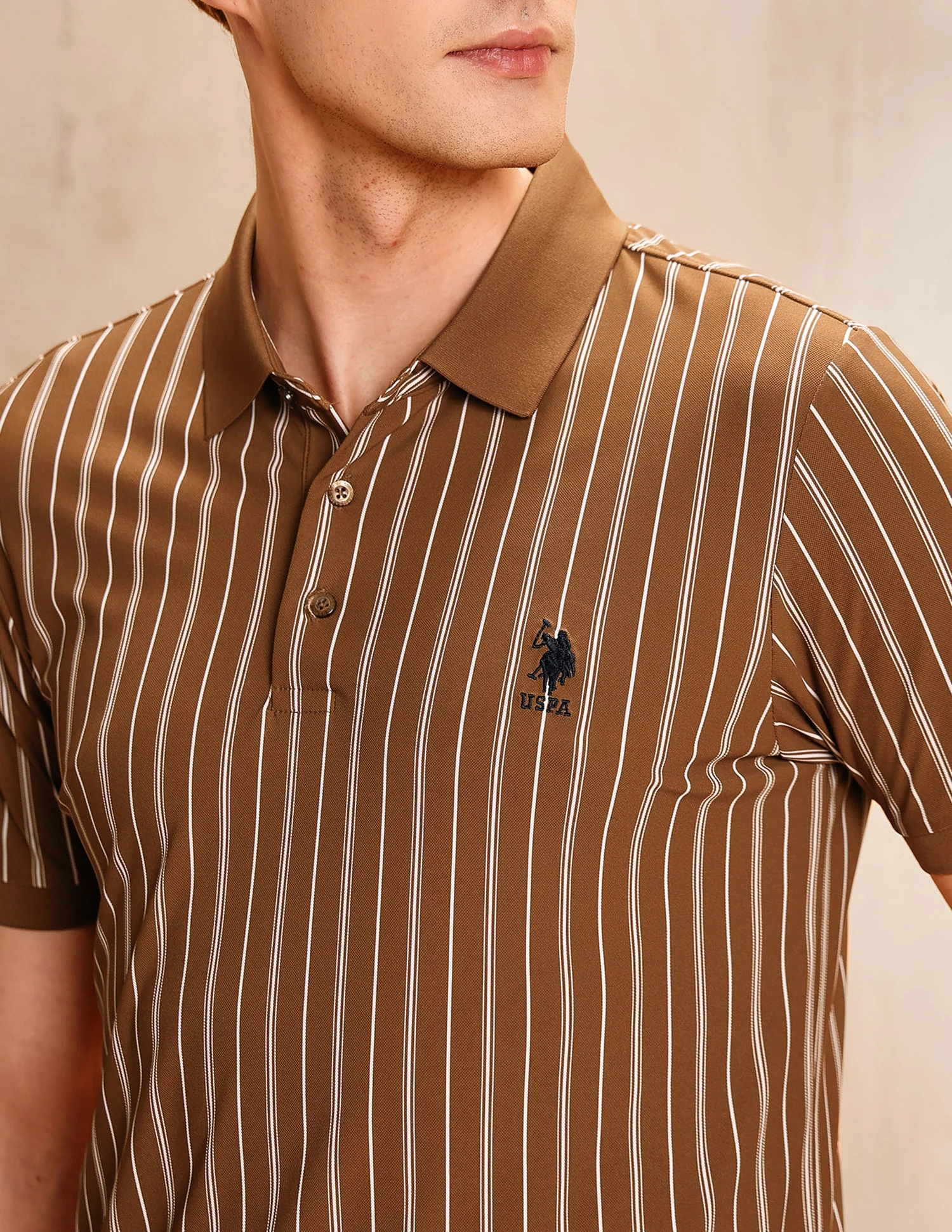 Vertical Striped Regular Fit Polo Shirt - Image 7