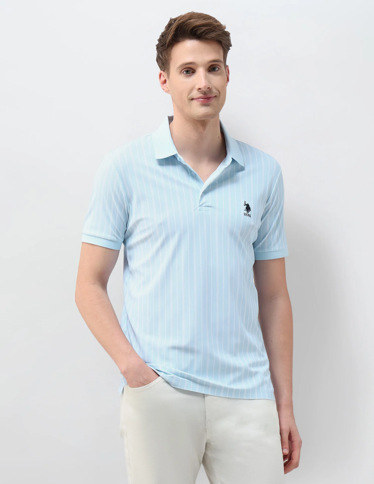 Vertical Striped Regular Fit Polo Shirt - Image 4
