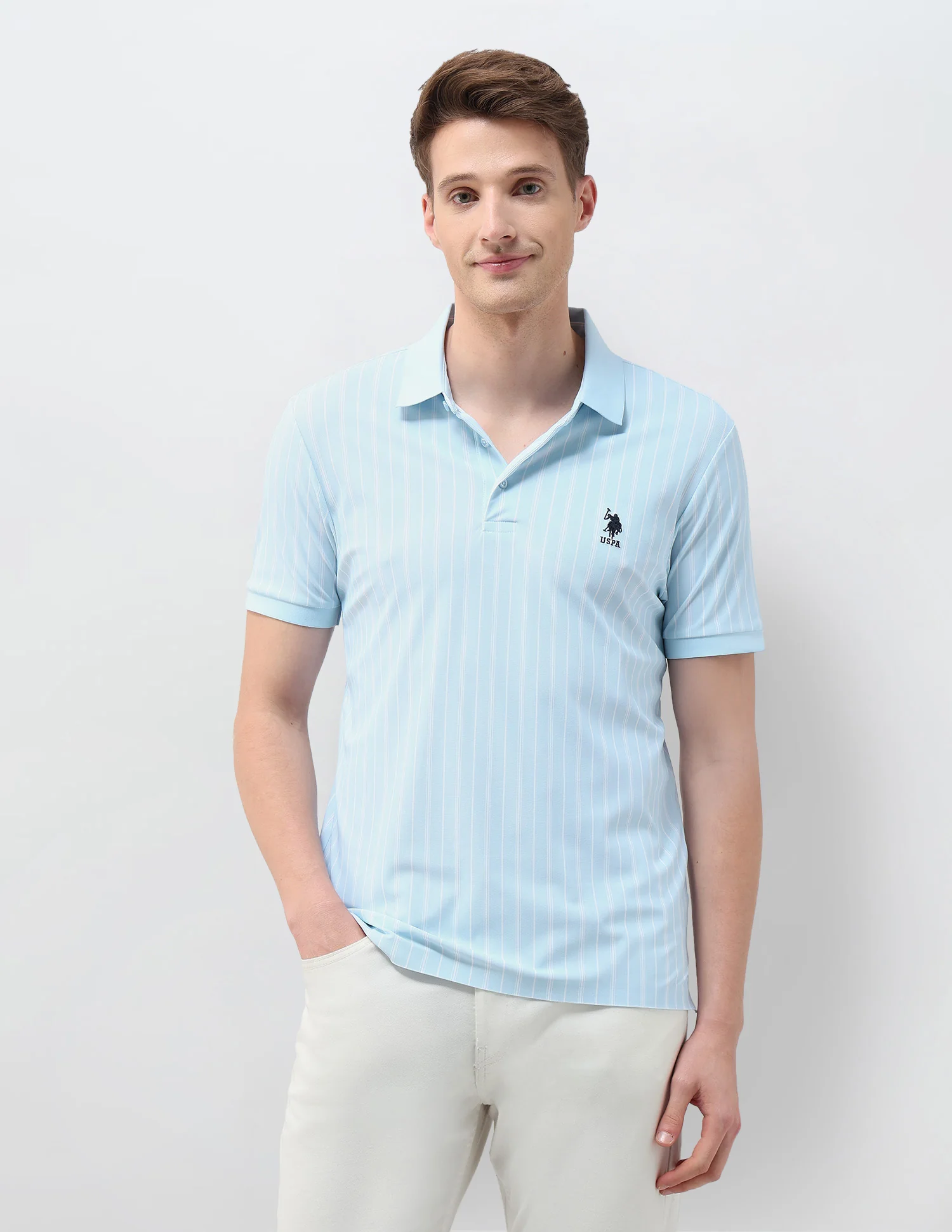 Vertical Striped Regular Fit Polo Shirt - Image 6