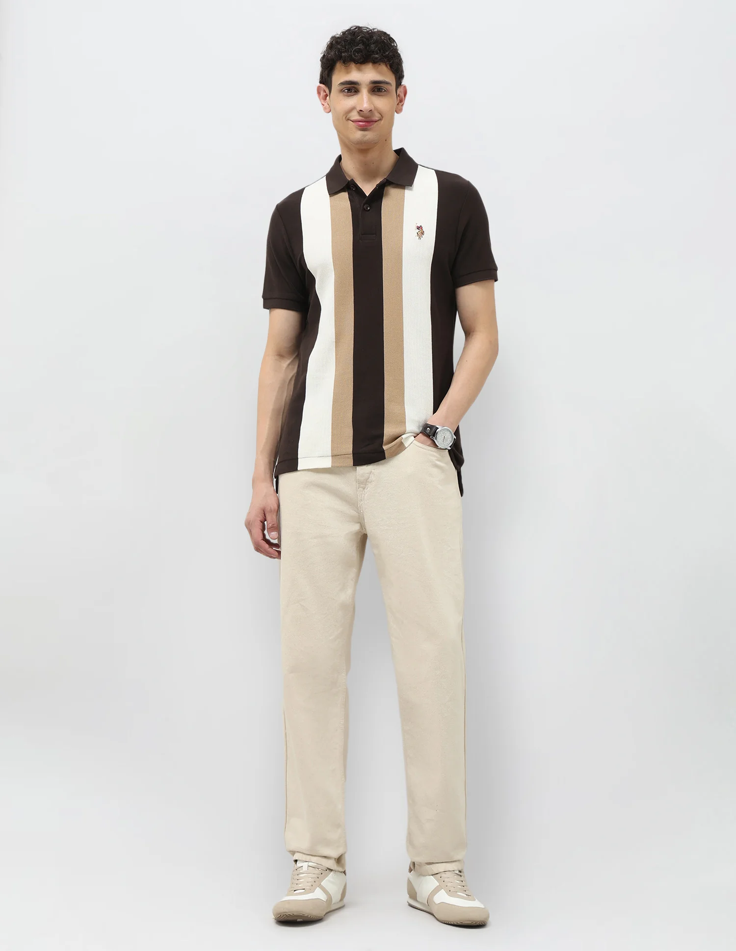 Vertical Striped Regular Fit Polo Shirt - Image 3