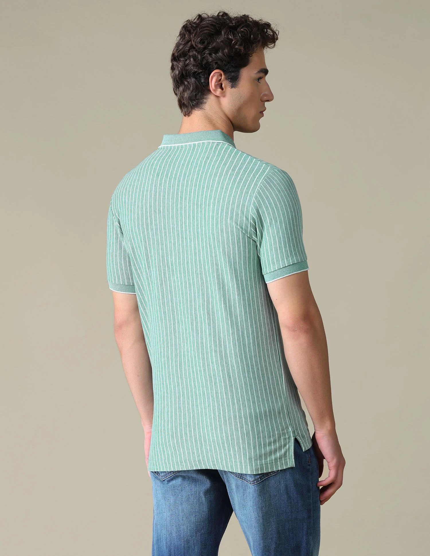 Vertical Striped Regular Fit Polo Shirt - Image 5