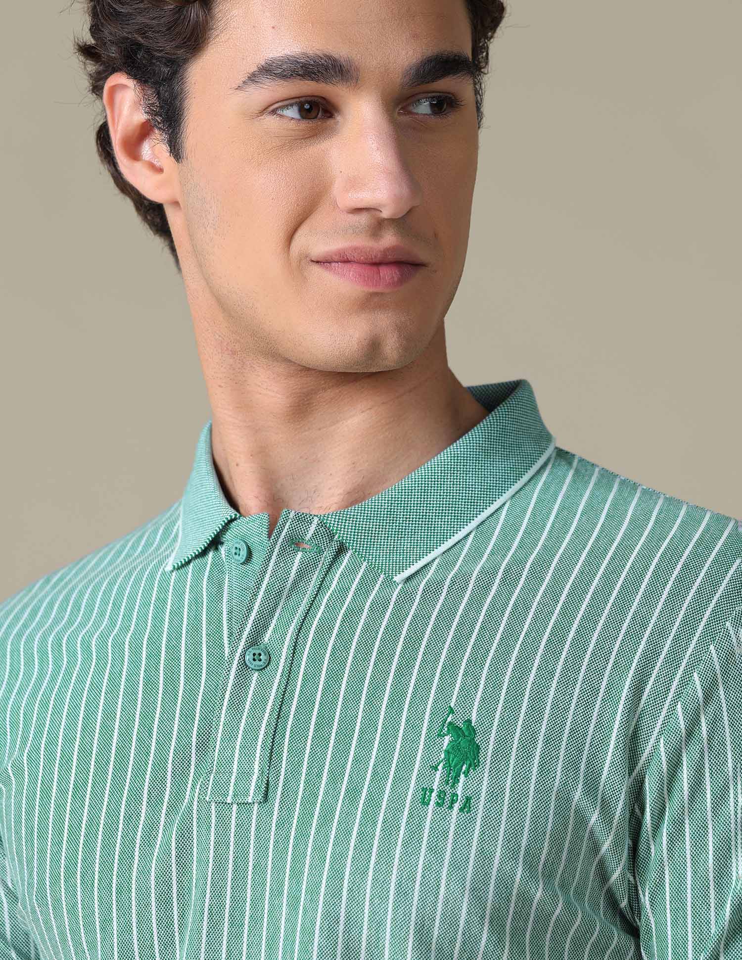 Vertical Striped Regular Fit Polo Shirt - Image 7