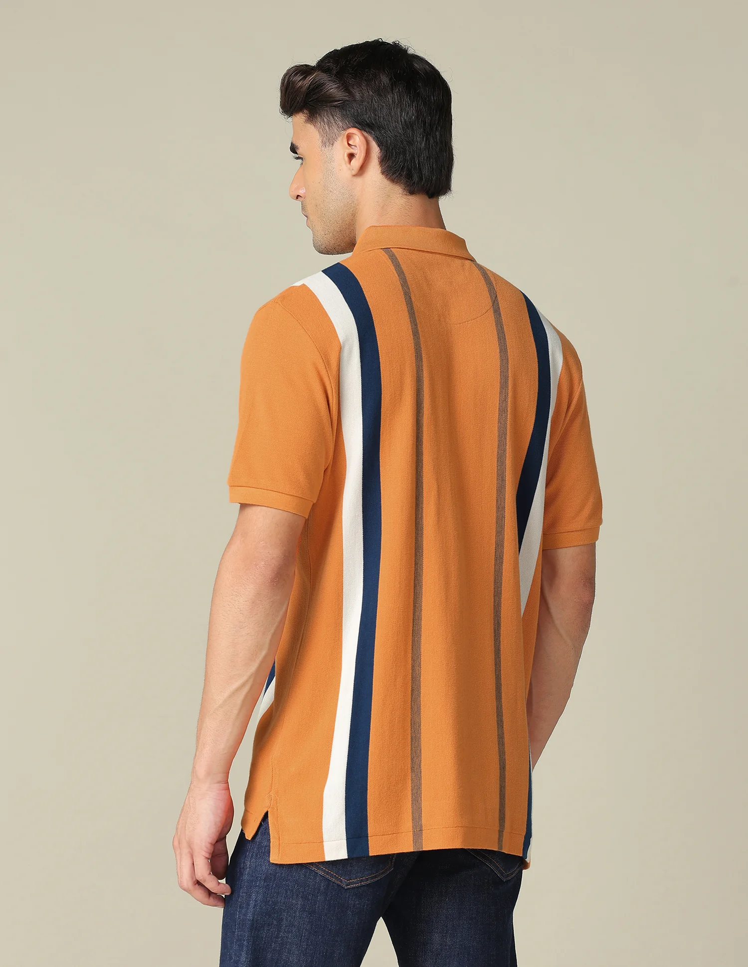 Vertical Striped Regular Fit Polo Shirt - Image 5