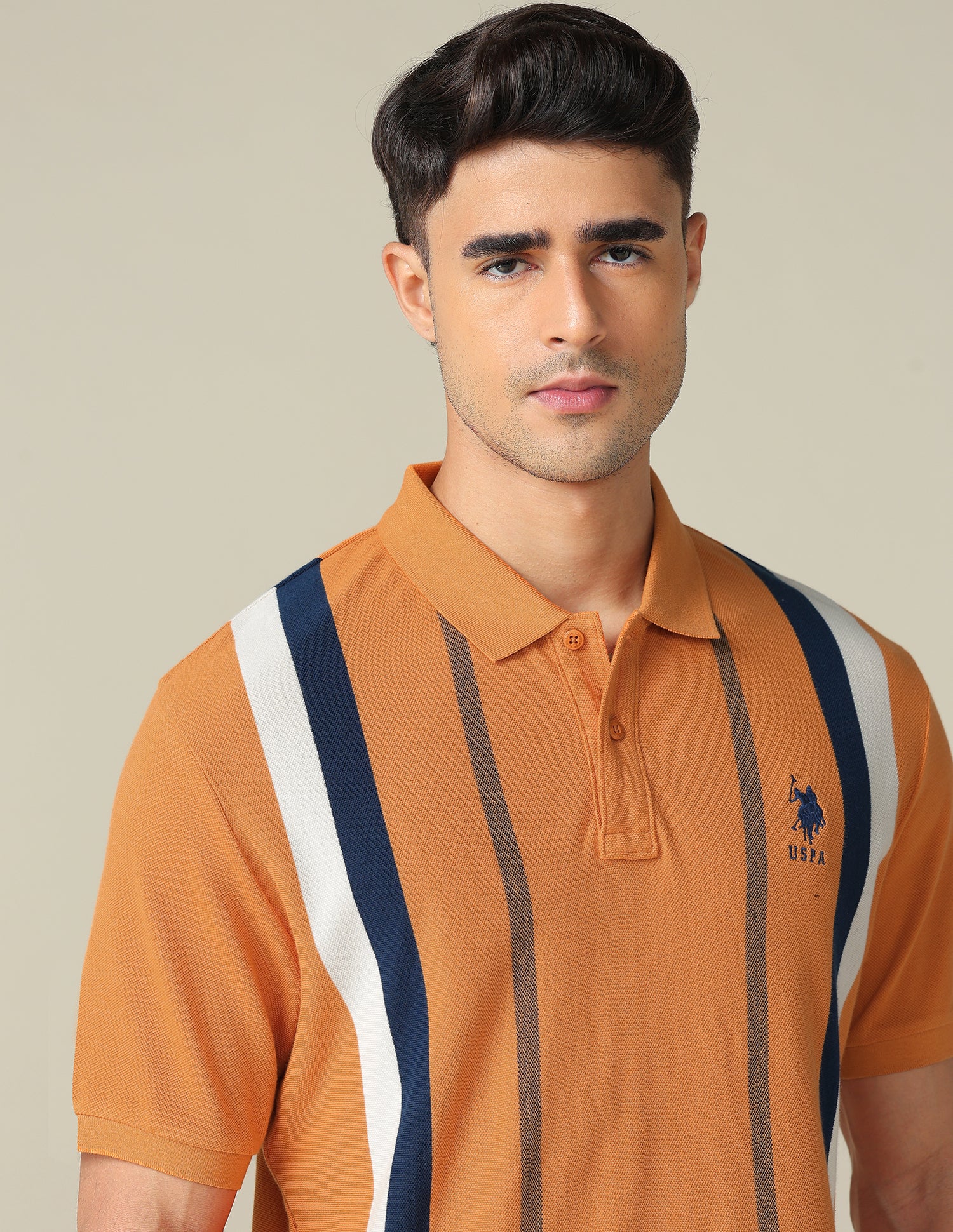 Vertical Striped Regular Fit Polo Shirt - Image 7