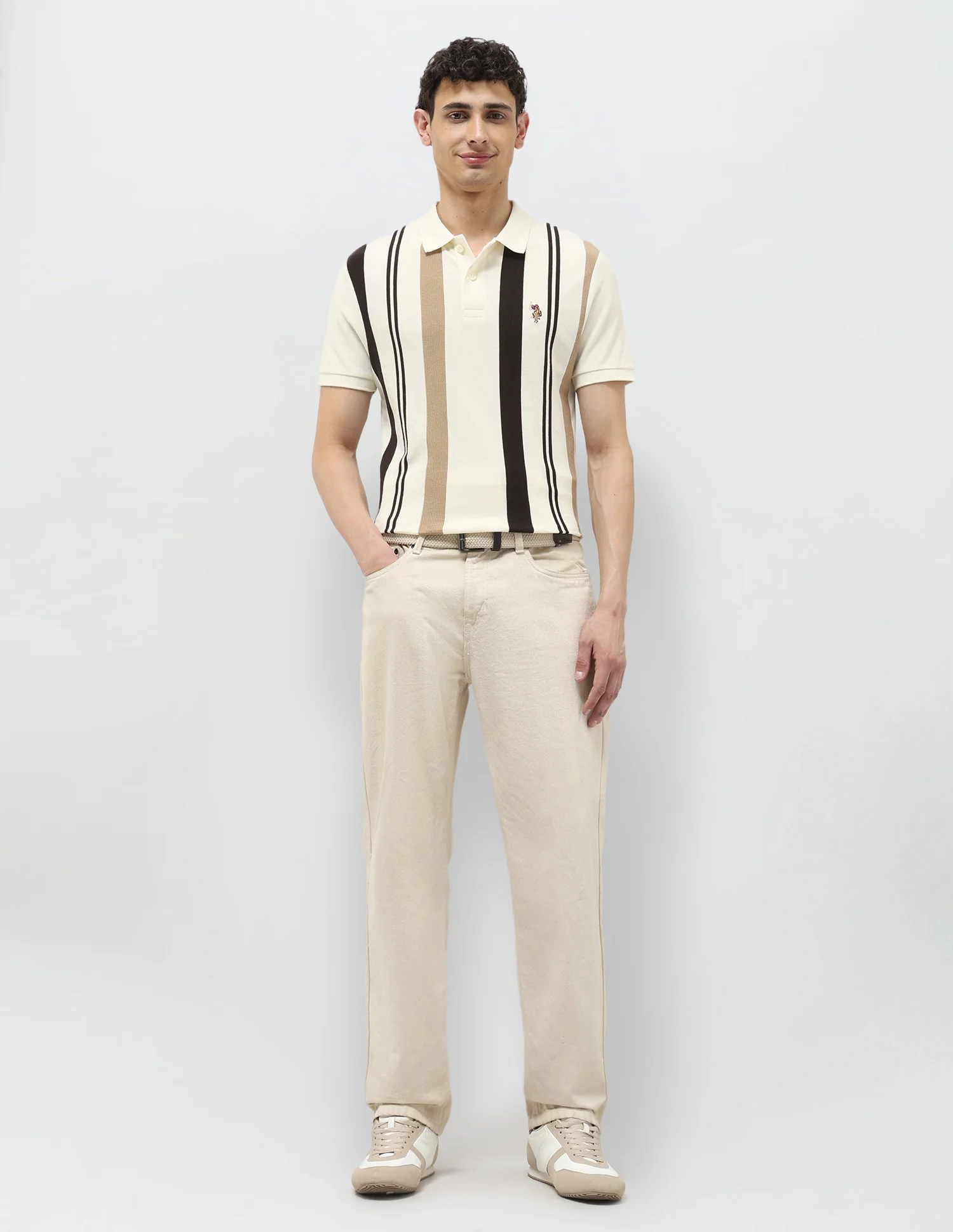 Vertical Striped Regular Fit Polo Shirt - Image 3
