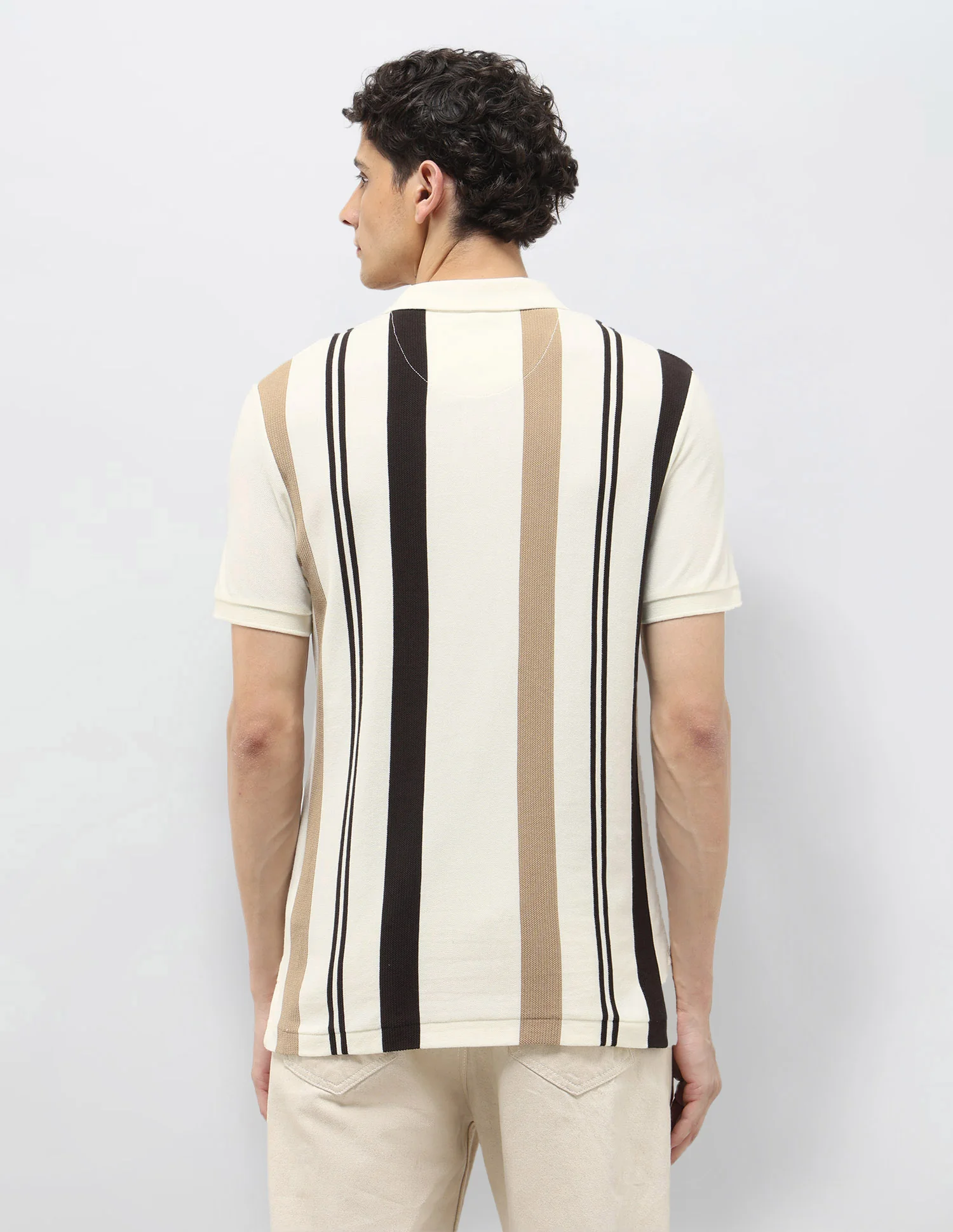 Vertical Striped Regular Fit Polo Shirt - Image 5