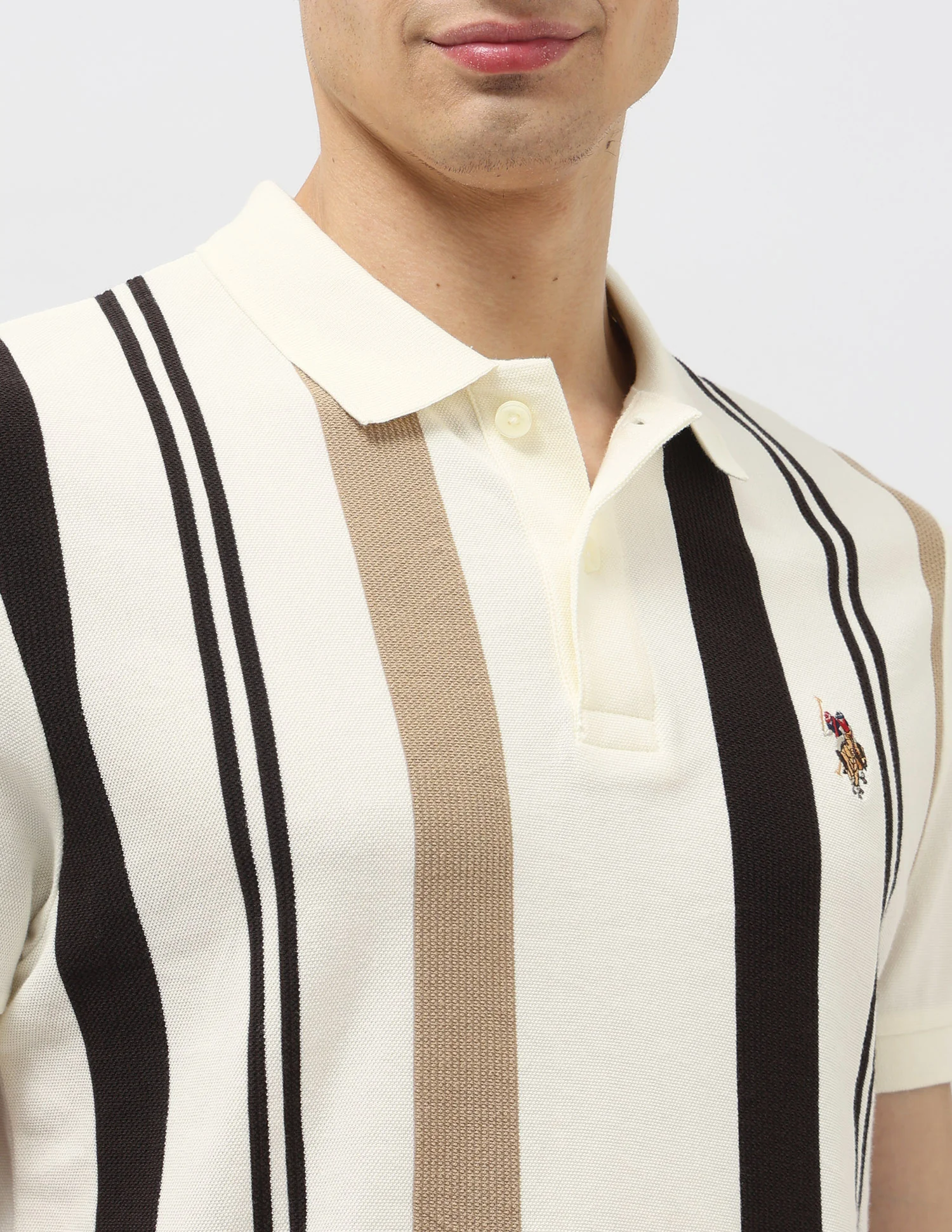 Vertical Striped Regular Fit Polo Shirt - Image 7