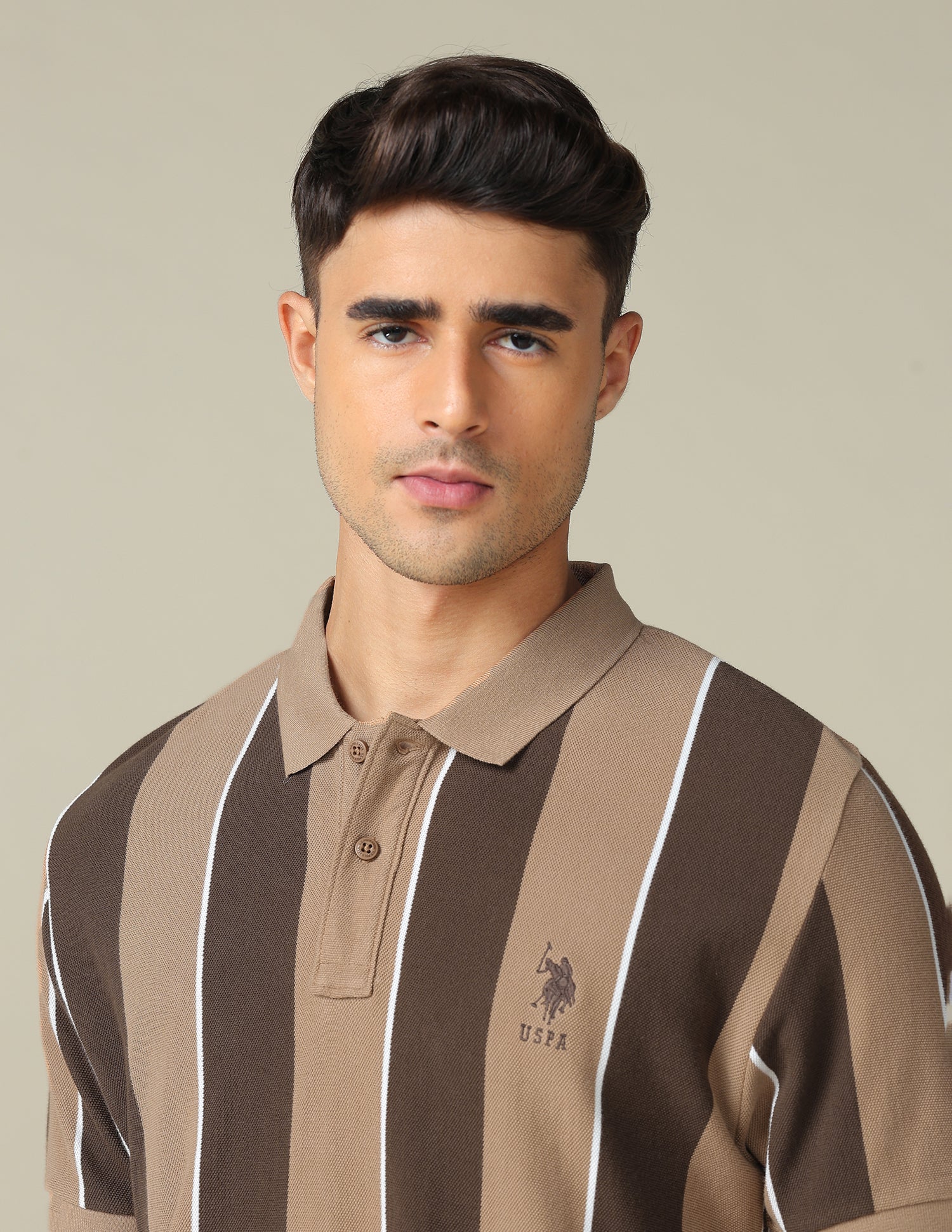 Vertical Striped Regular Fit Polo Shirt - Image 7