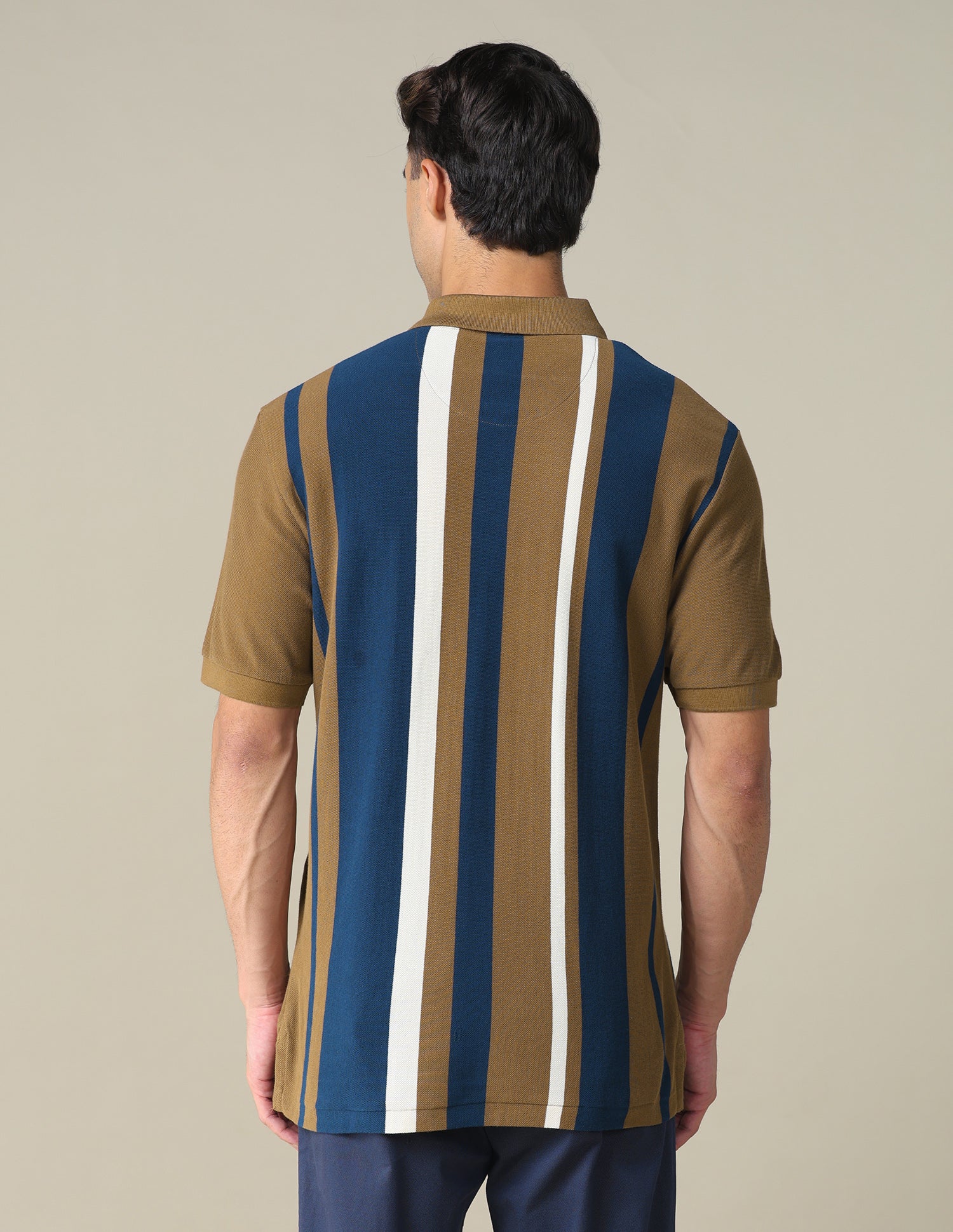 Vertical Striped Regular Fit Polo Shirt - Image 5