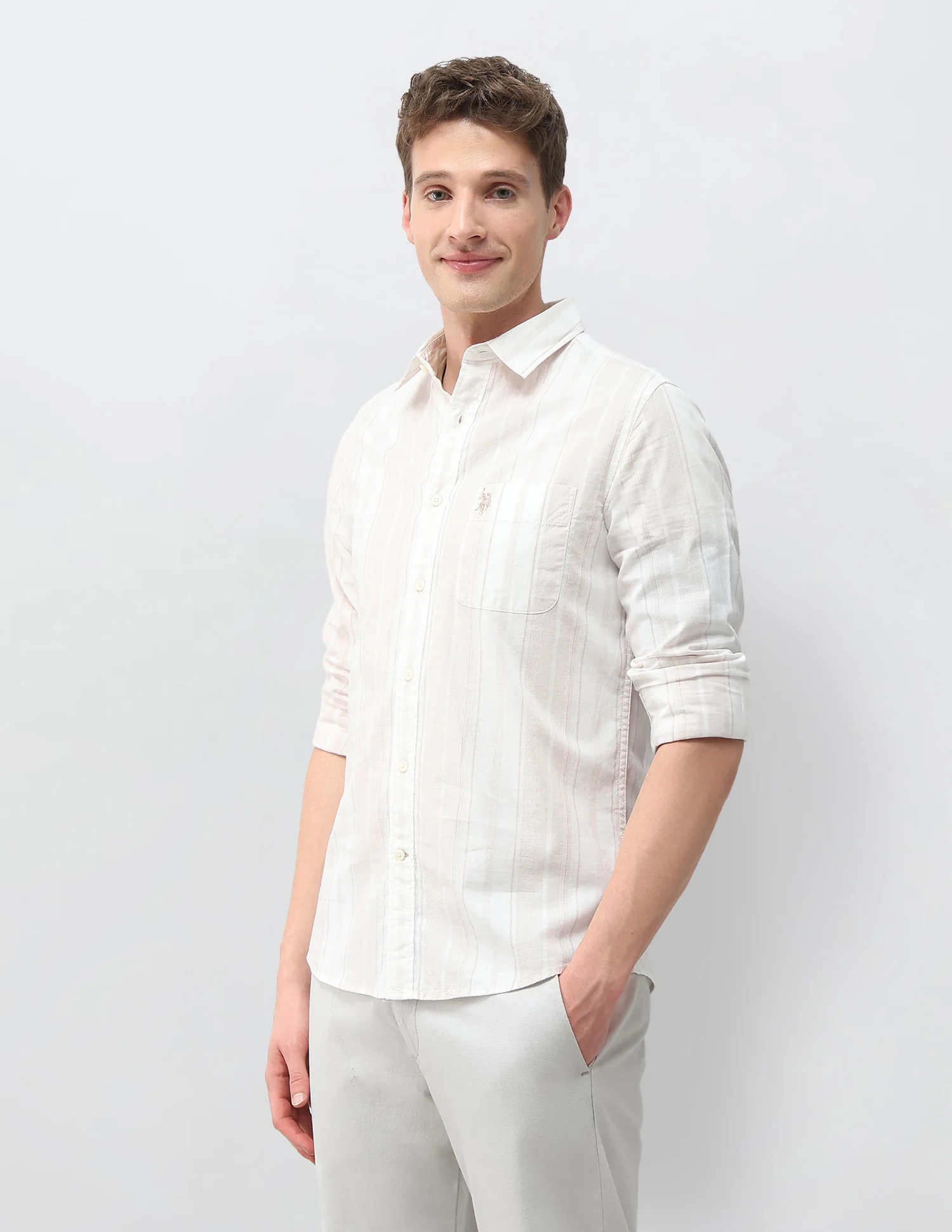 Vertical Striped Regular Fit Shirt - Image 4