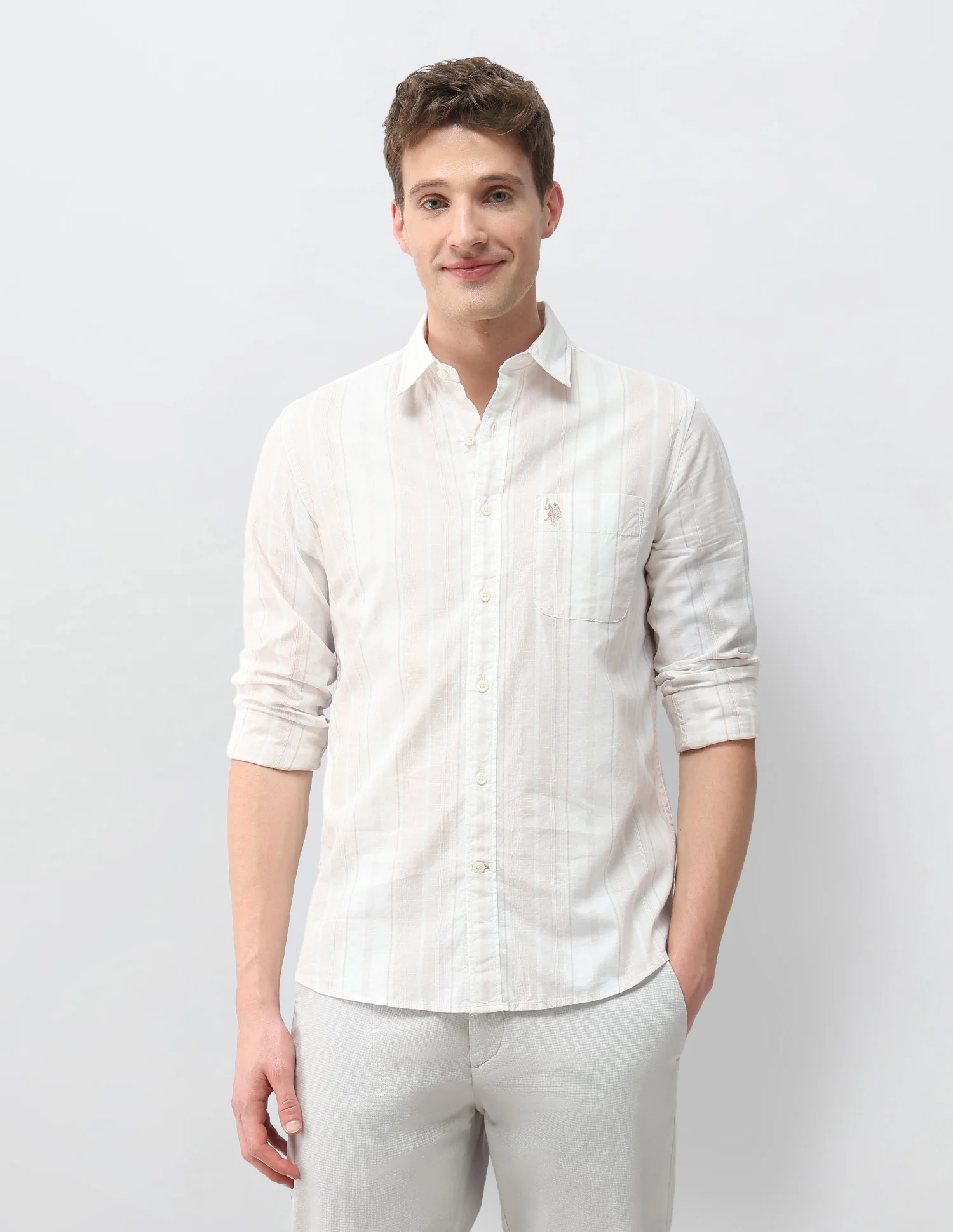 Vertical Striped Regular Fit Shirt - Image 6