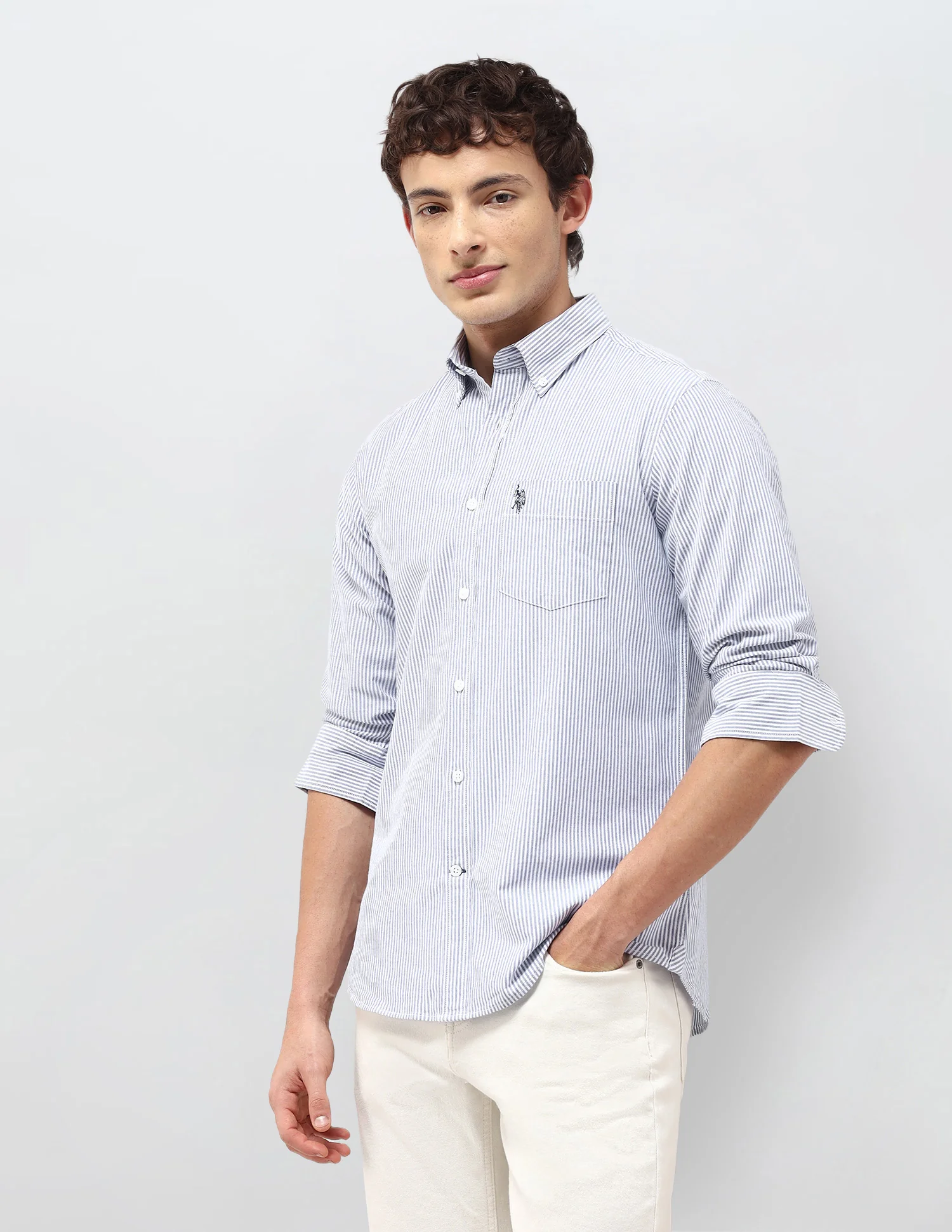 Vertical Striped Regular Fit Shirt - Image 4