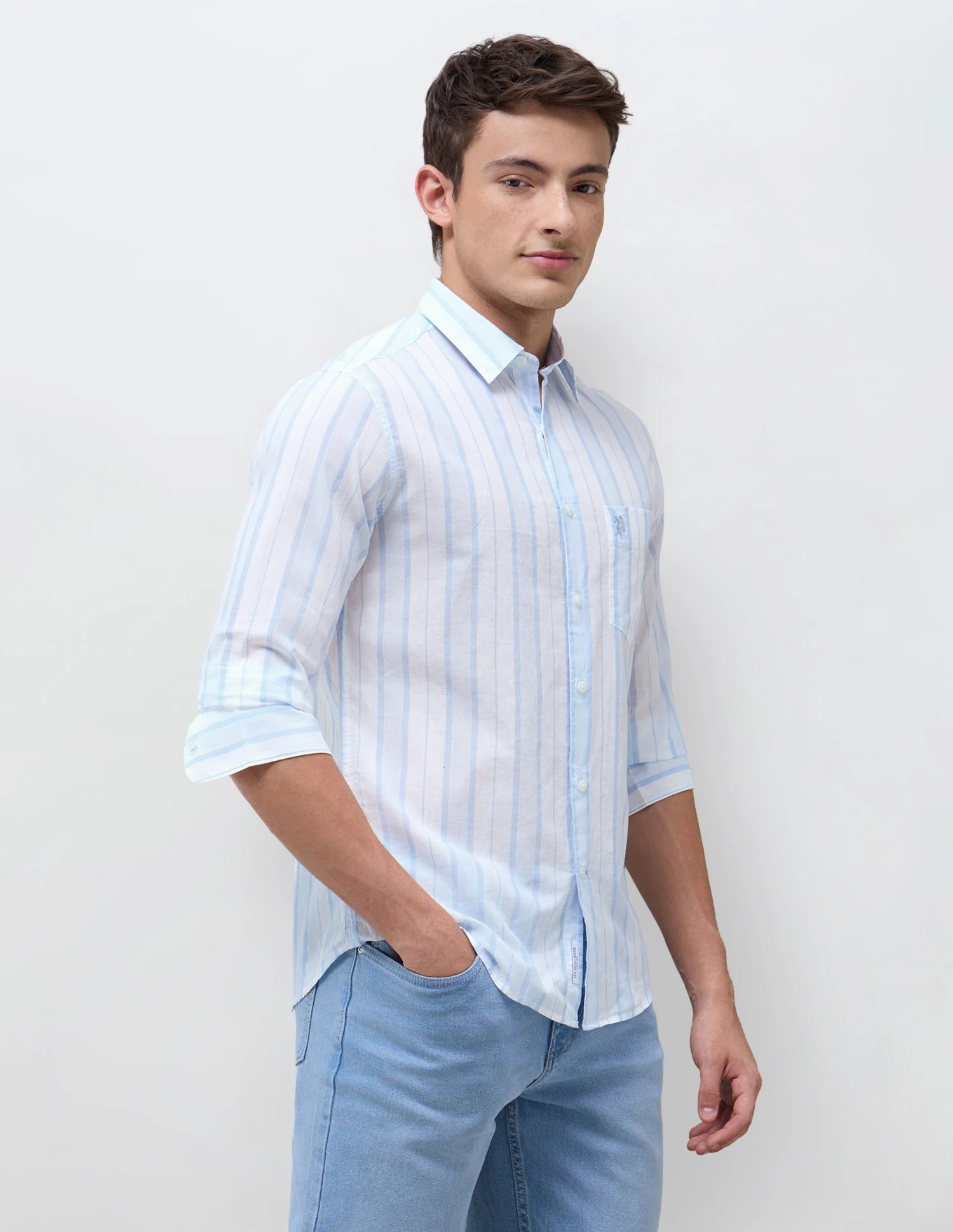 Vertical Striped Regular Fit Shirt - Image 4
