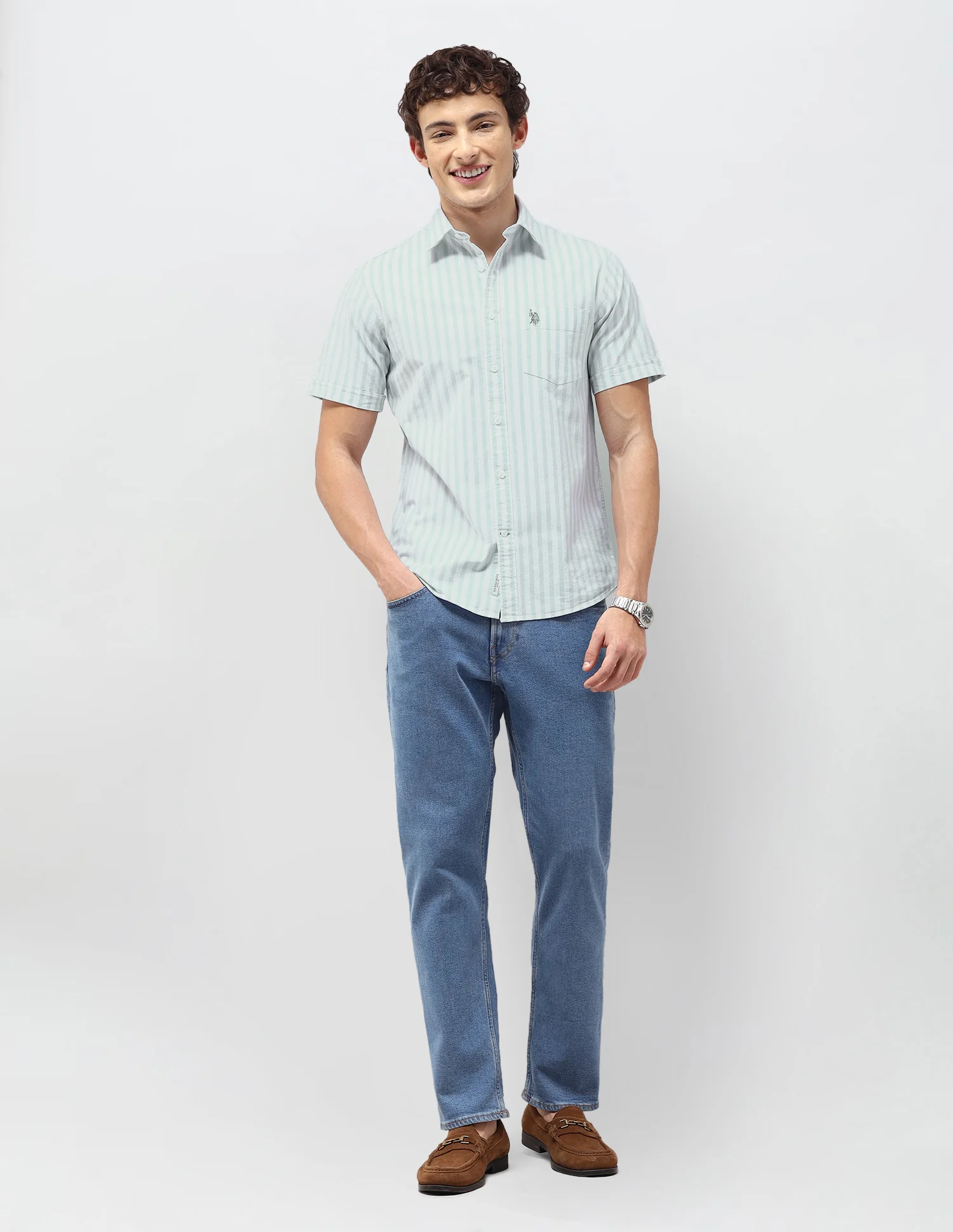 Vertical Striped Regular Fit Shirt - Image 3