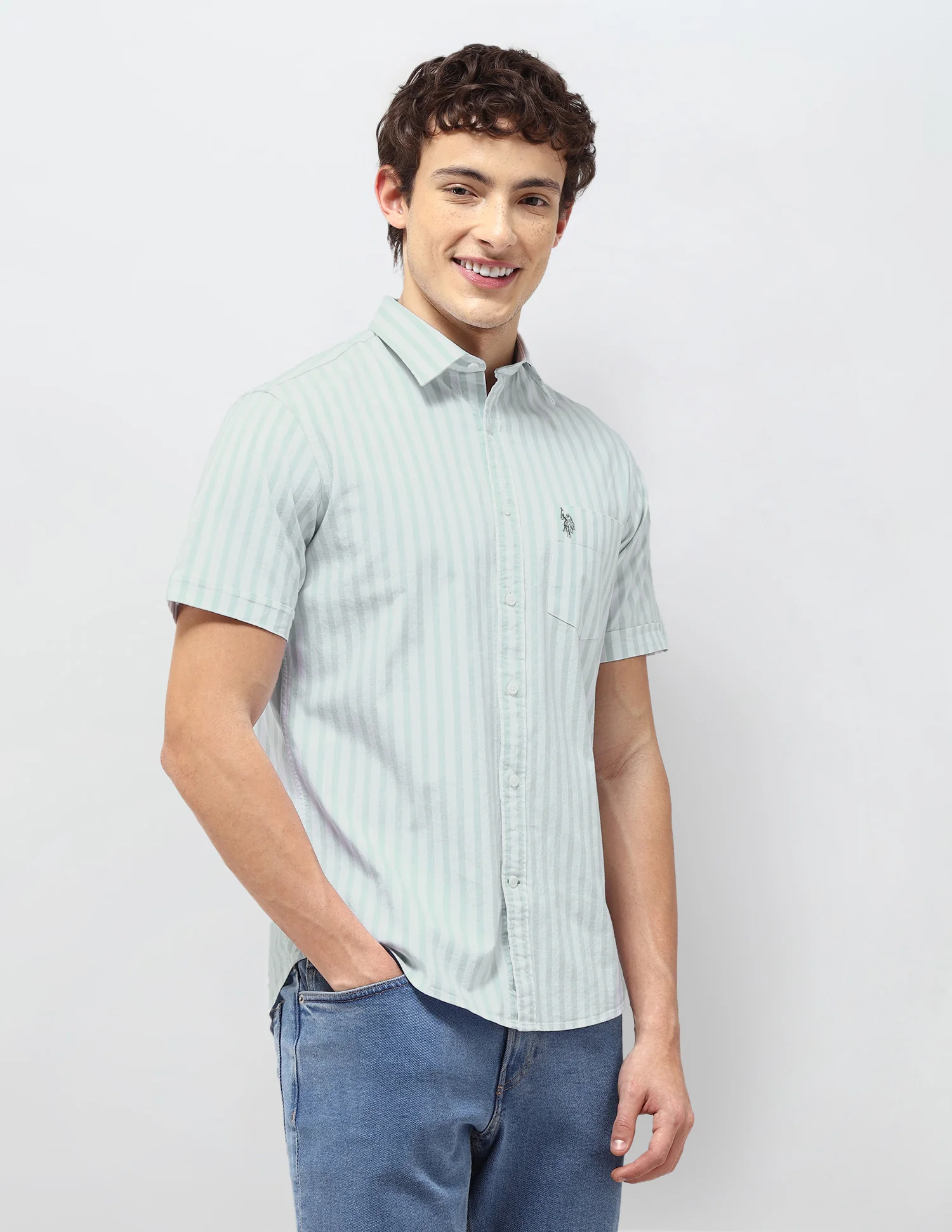 Vertical Striped Regular Fit Shirt - Image 4