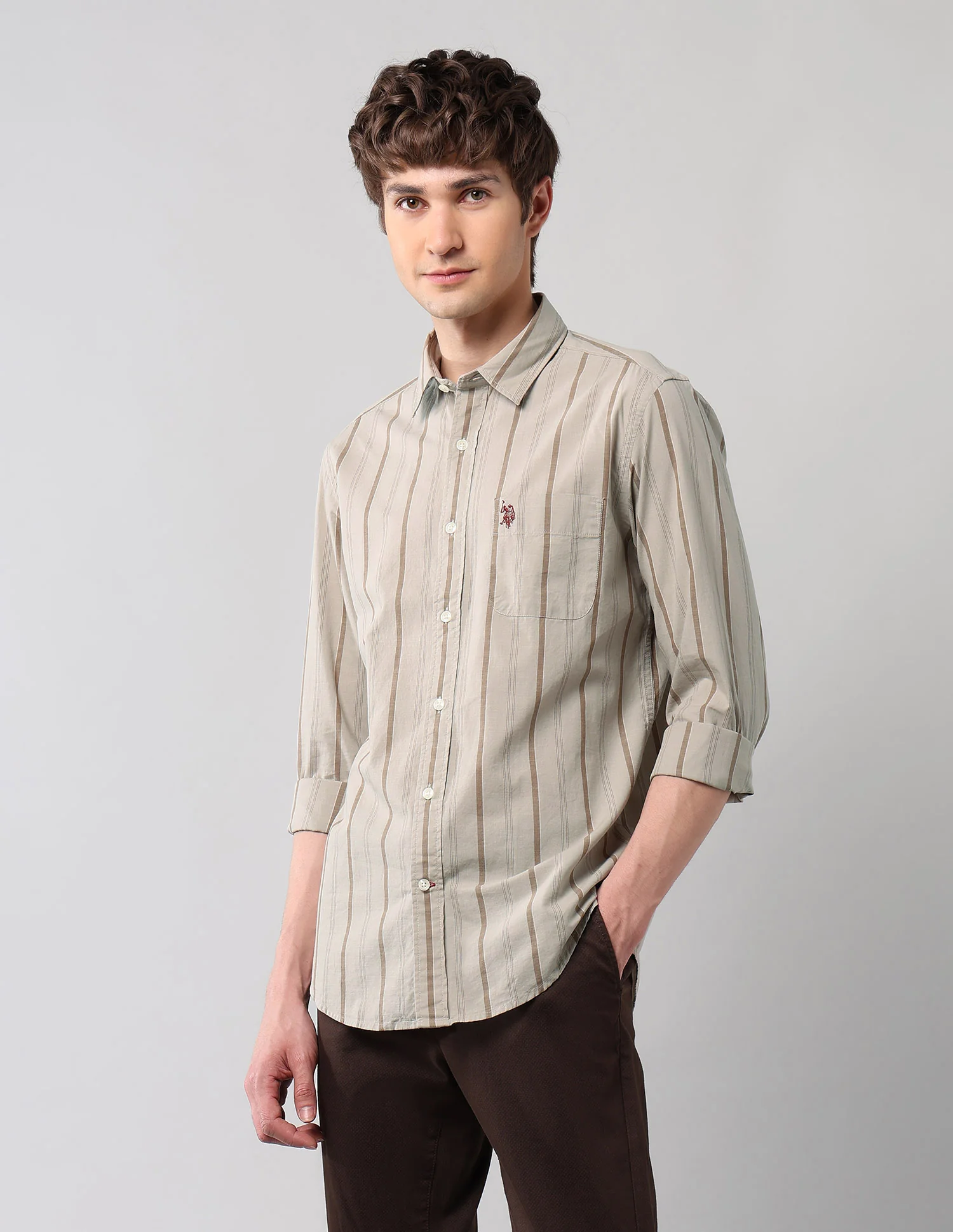 Vertical Striped Regular Fit Shirt - Image 4