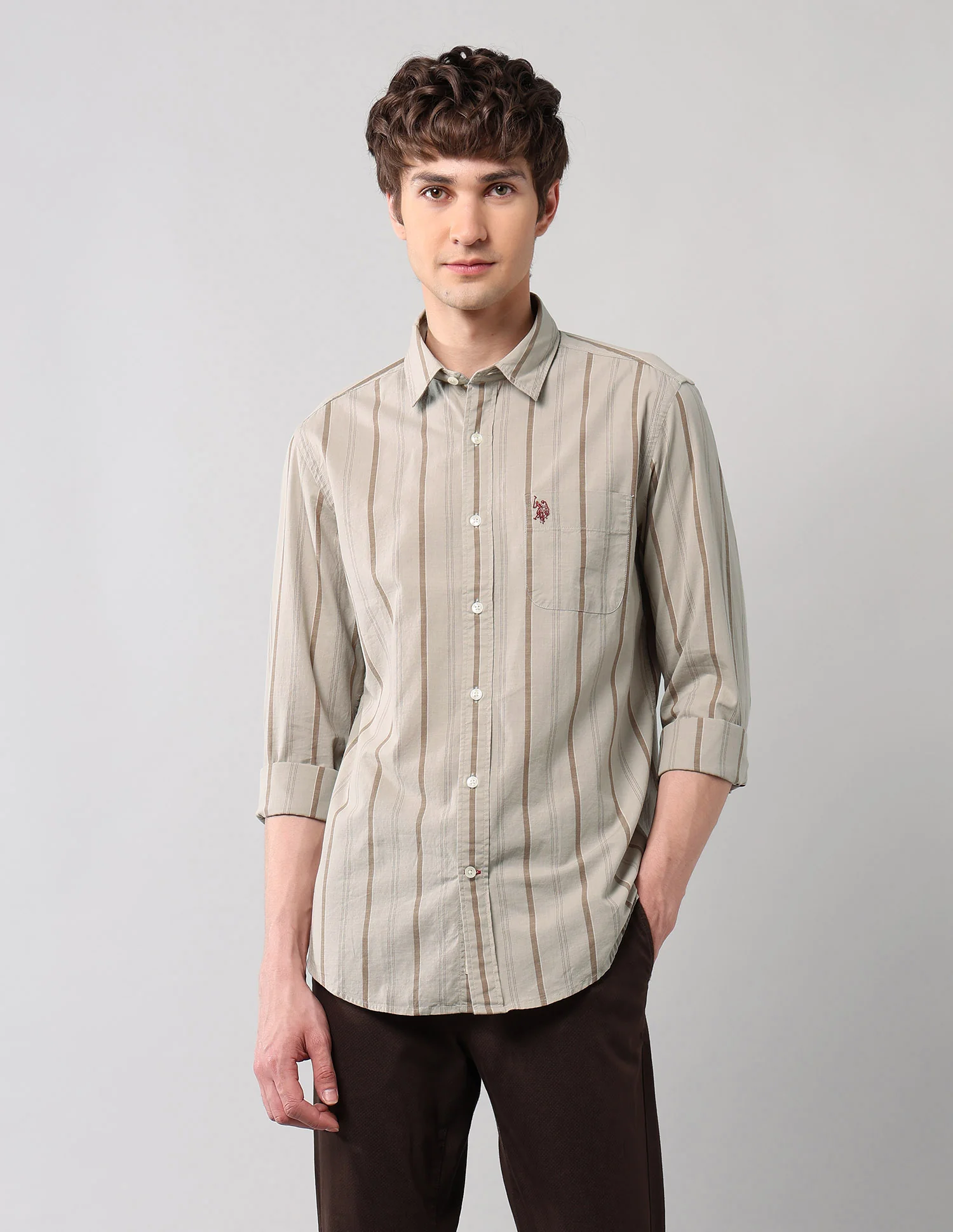 Vertical Striped Regular Fit Shirt - Image 6