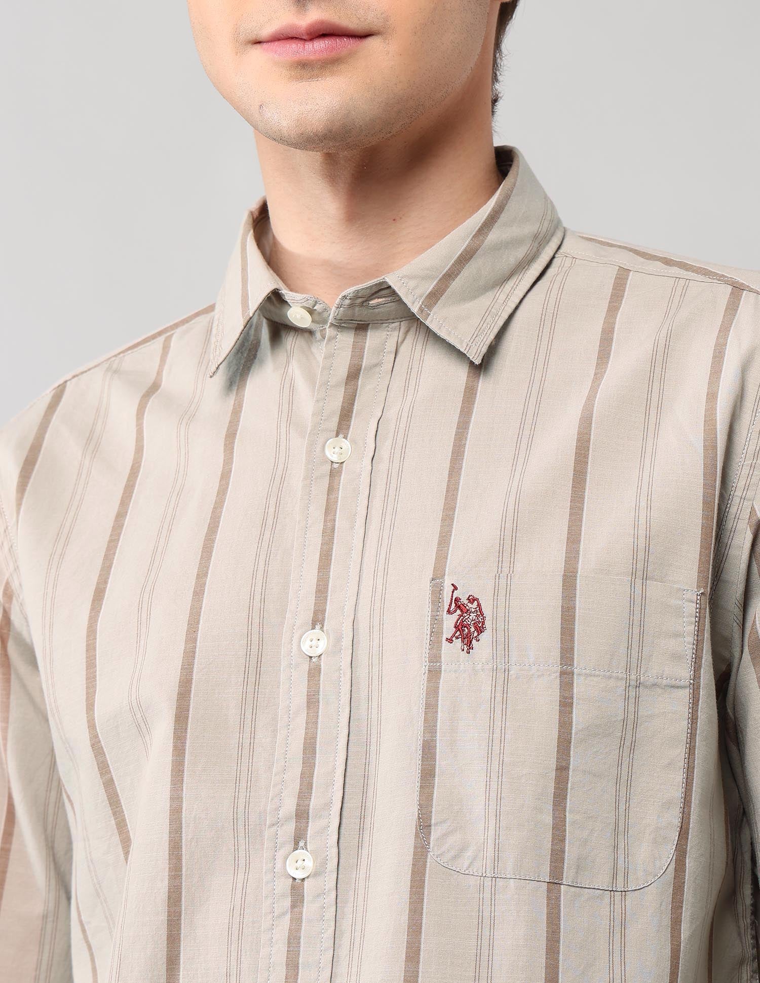 Vertical Striped Regular Fit Shirt - Image 7