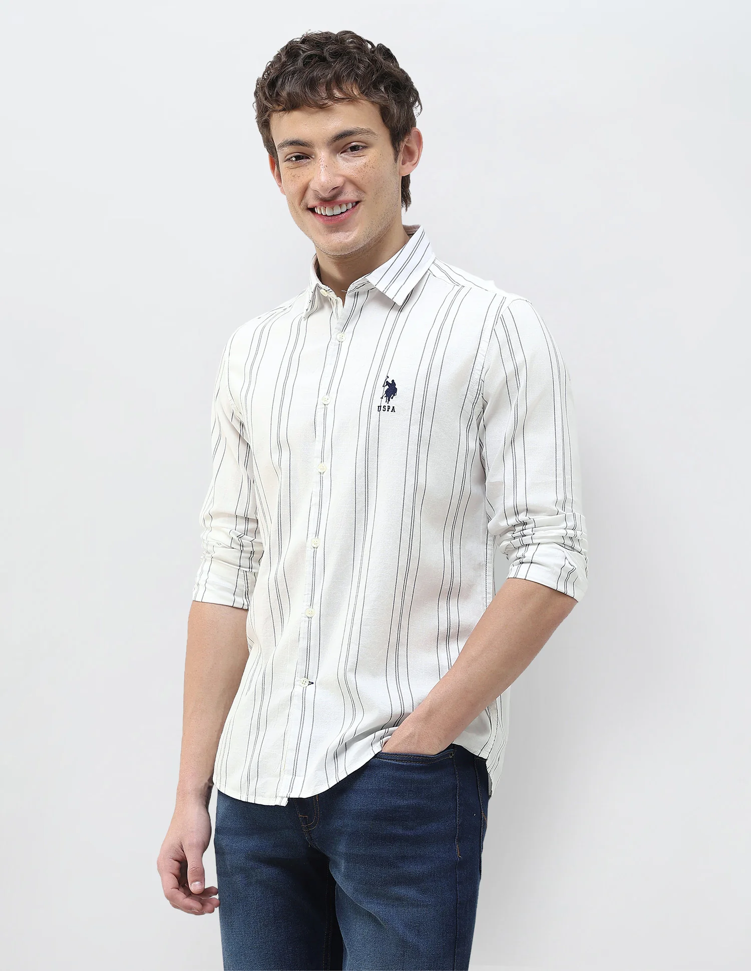 Vertical Striped Regular Fit Shirt - Image 4