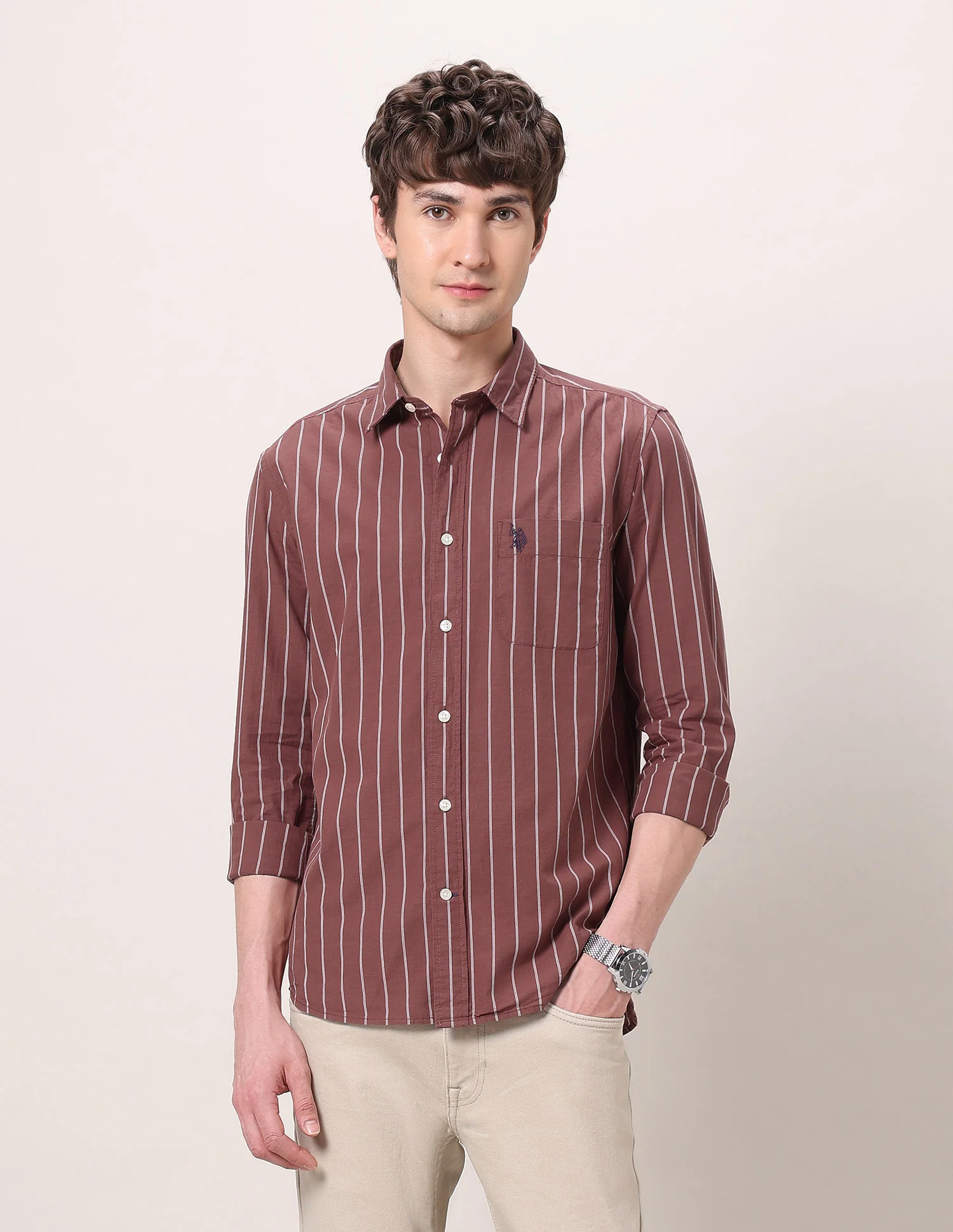 Vertical Striped Regular Fit Shirt