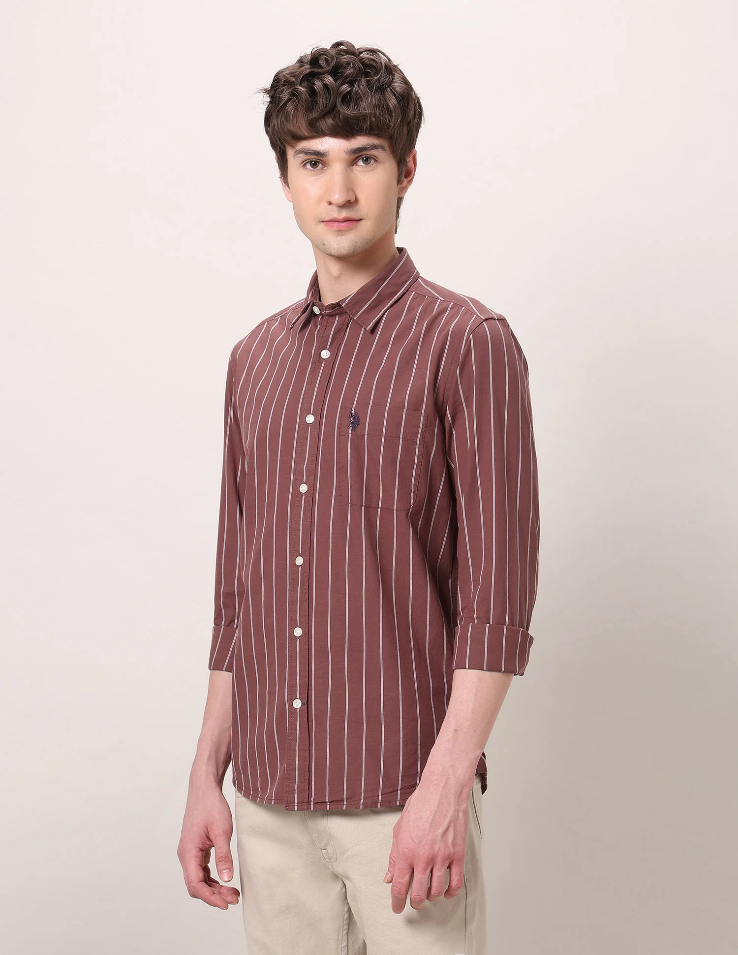 Vertical Striped Regular Fit Shirt - Image 4