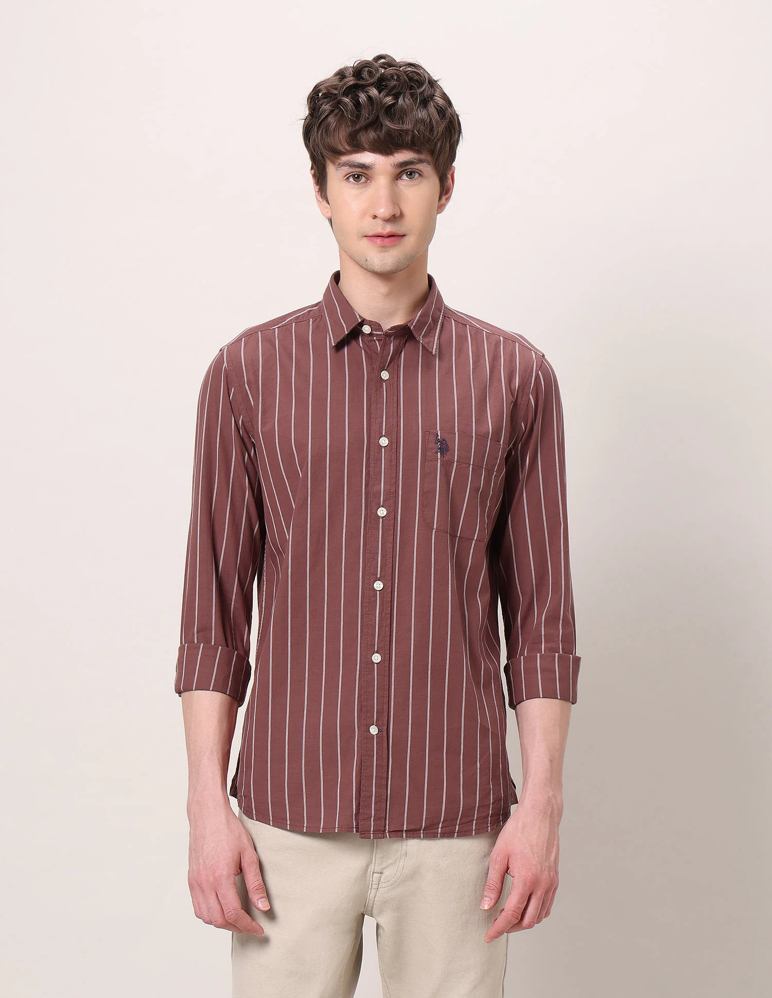 Vertical Striped Regular Fit Shirt - Image 6
