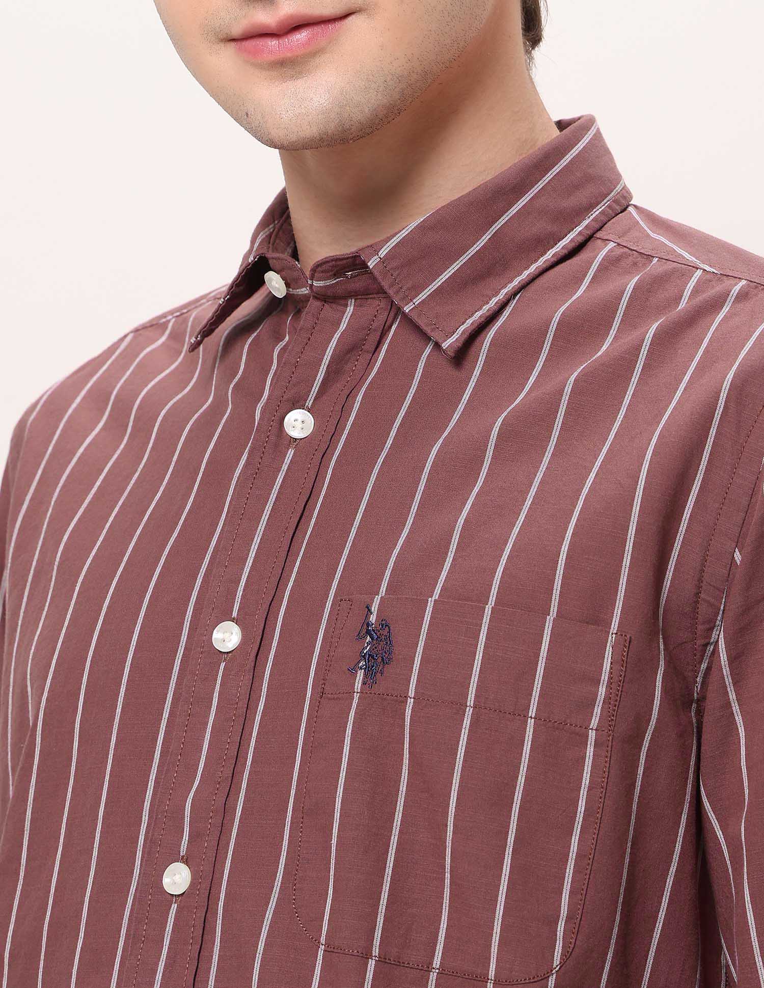 Vertical Striped Regular Fit Shirt - Image 7