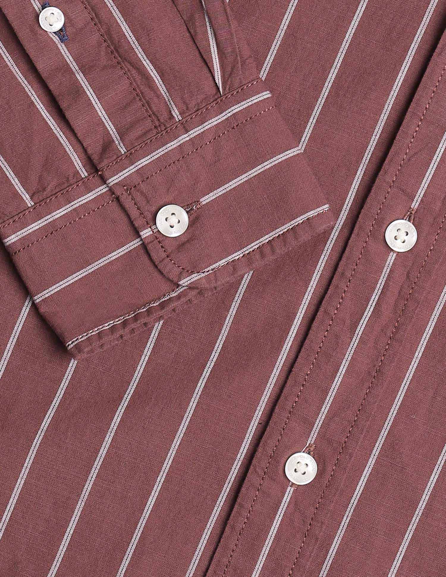 Vertical Striped Regular Fit Shirt - Image 8