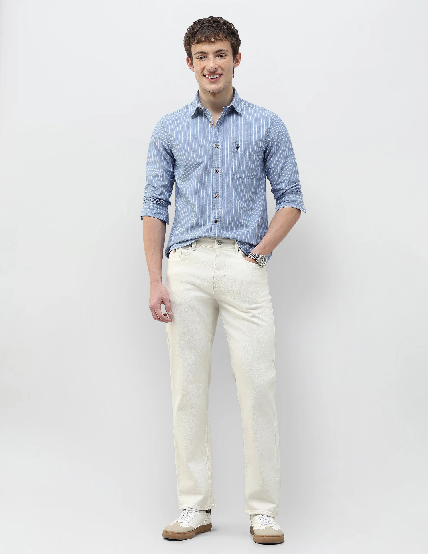 Vertical Striped Regular Fit Shirt - Image 3