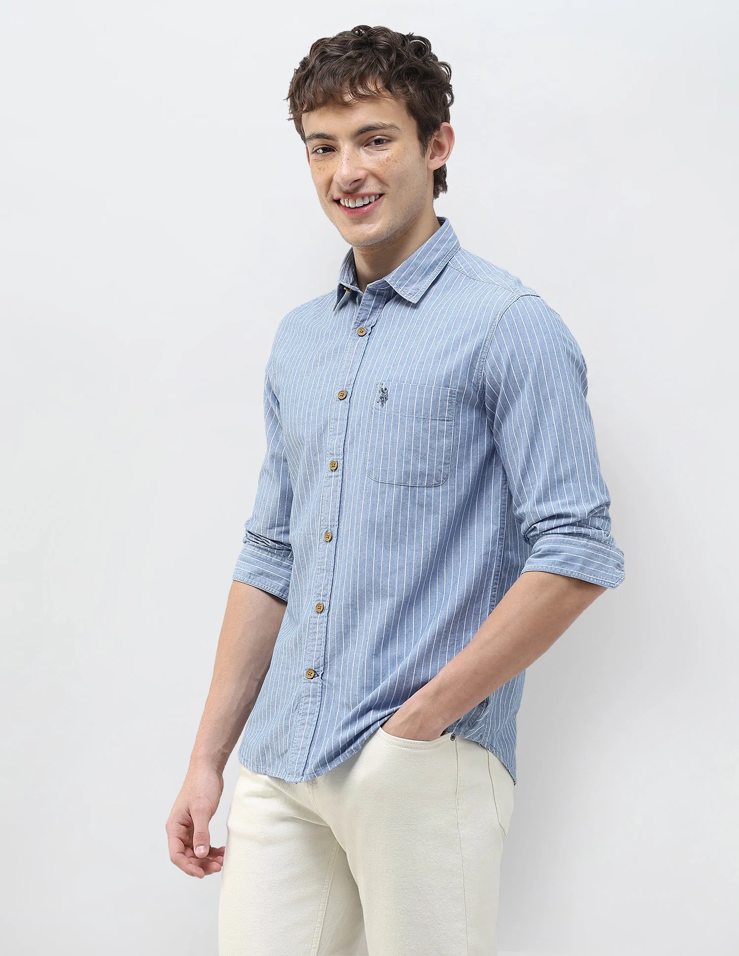 Vertical Striped Regular Fit Shirt - Image 4