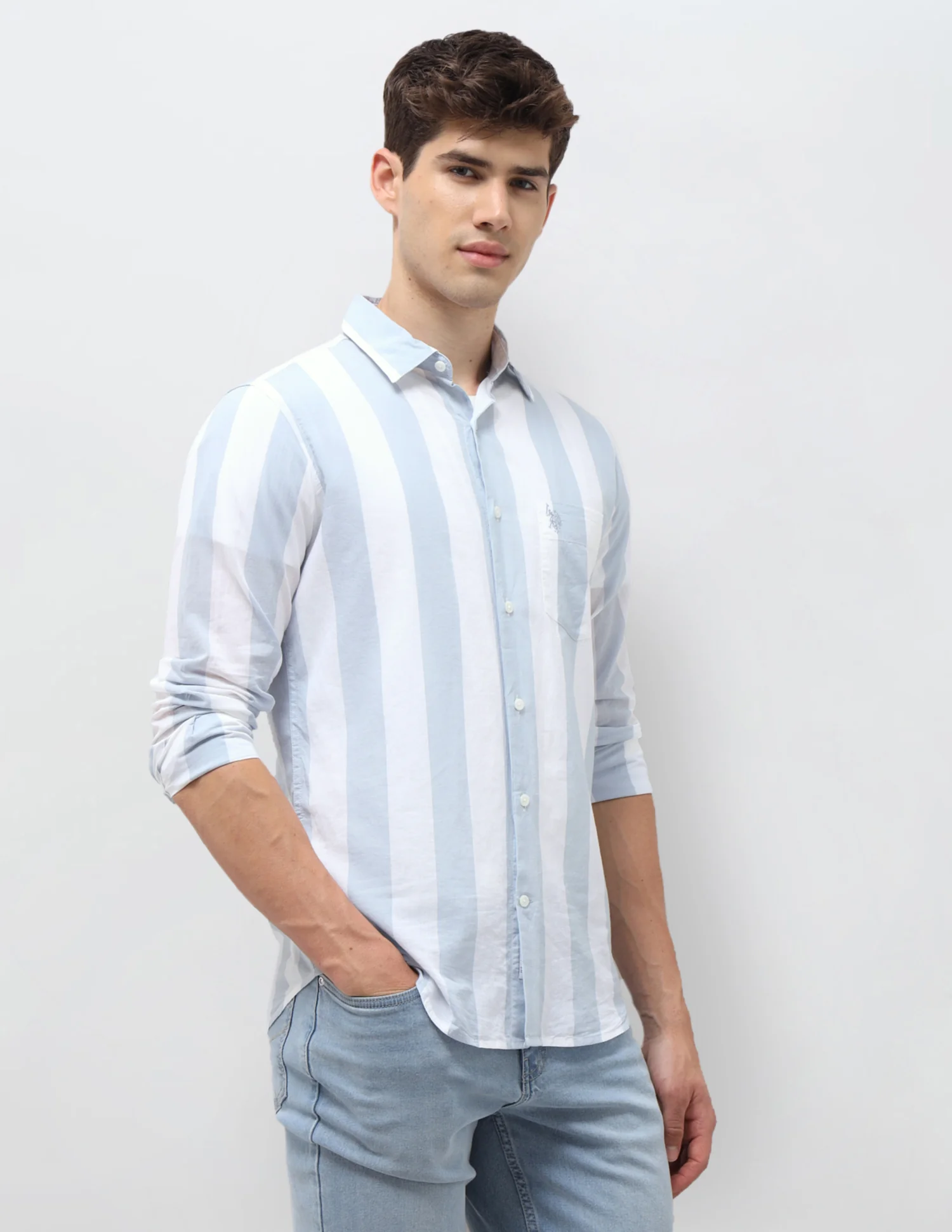 Vertical Striped Regular Fit Shirt - Image 4