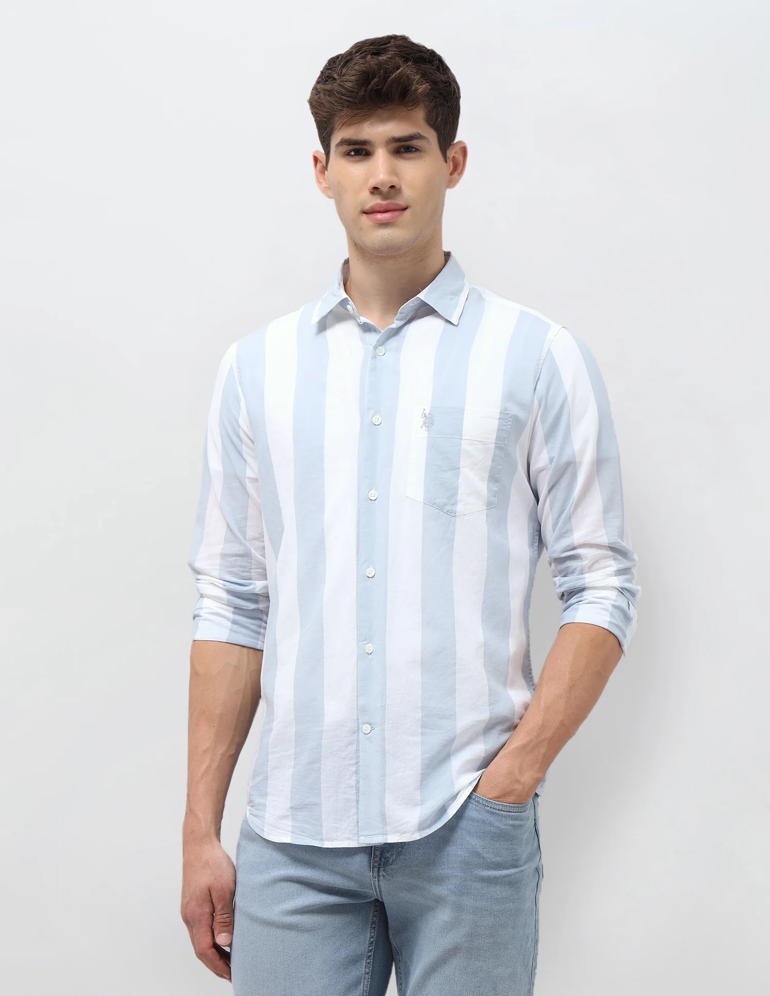 Vertical Striped Regular Fit Shirt - Image 6