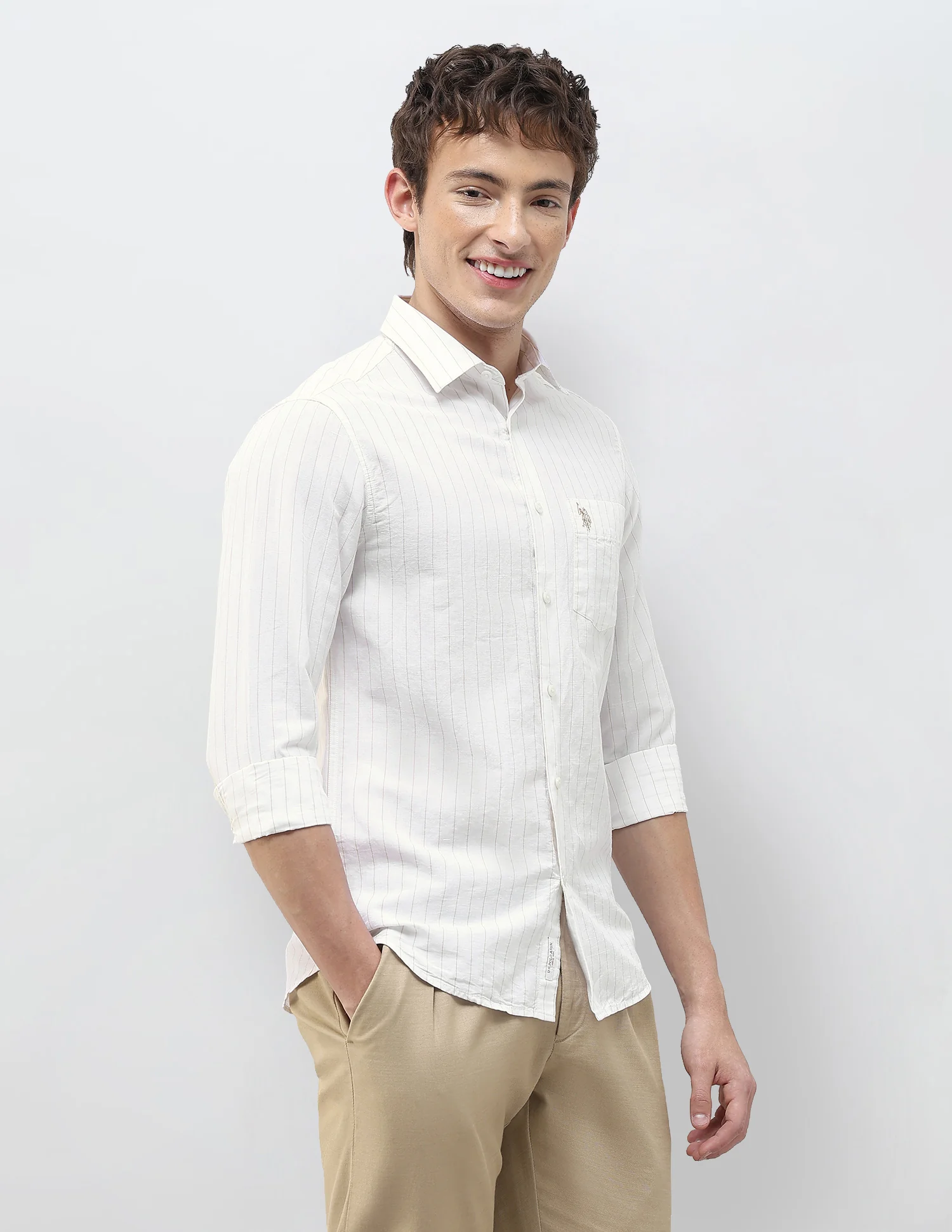Vertical Striped Regular Fit Shirt - Image 4