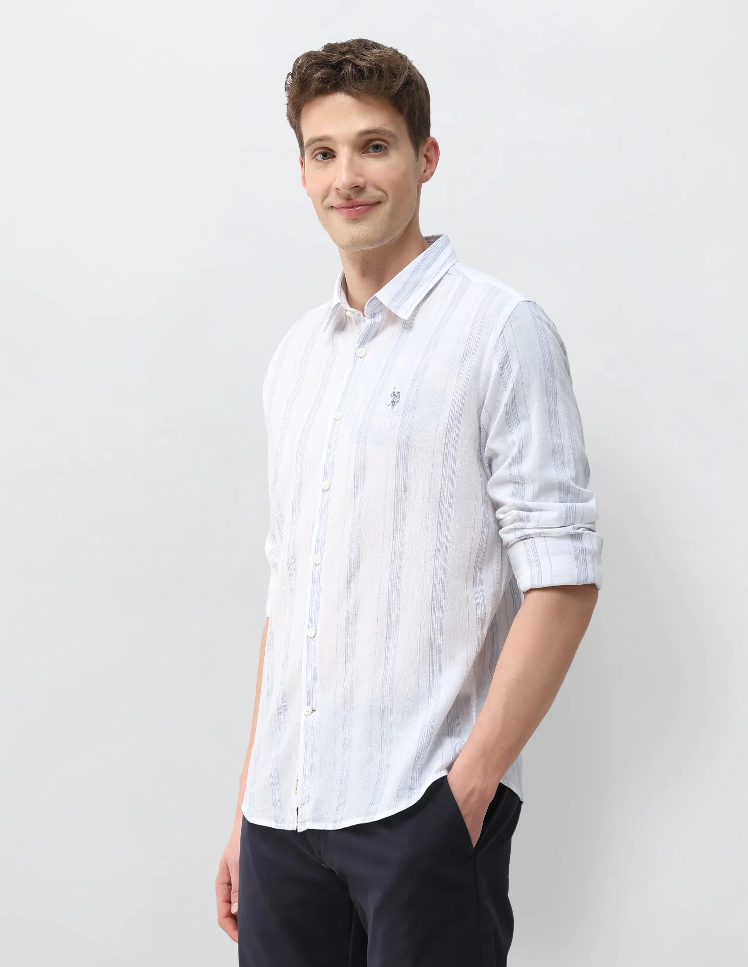 Vertical Striped Regular Fit Shirt - Image 4